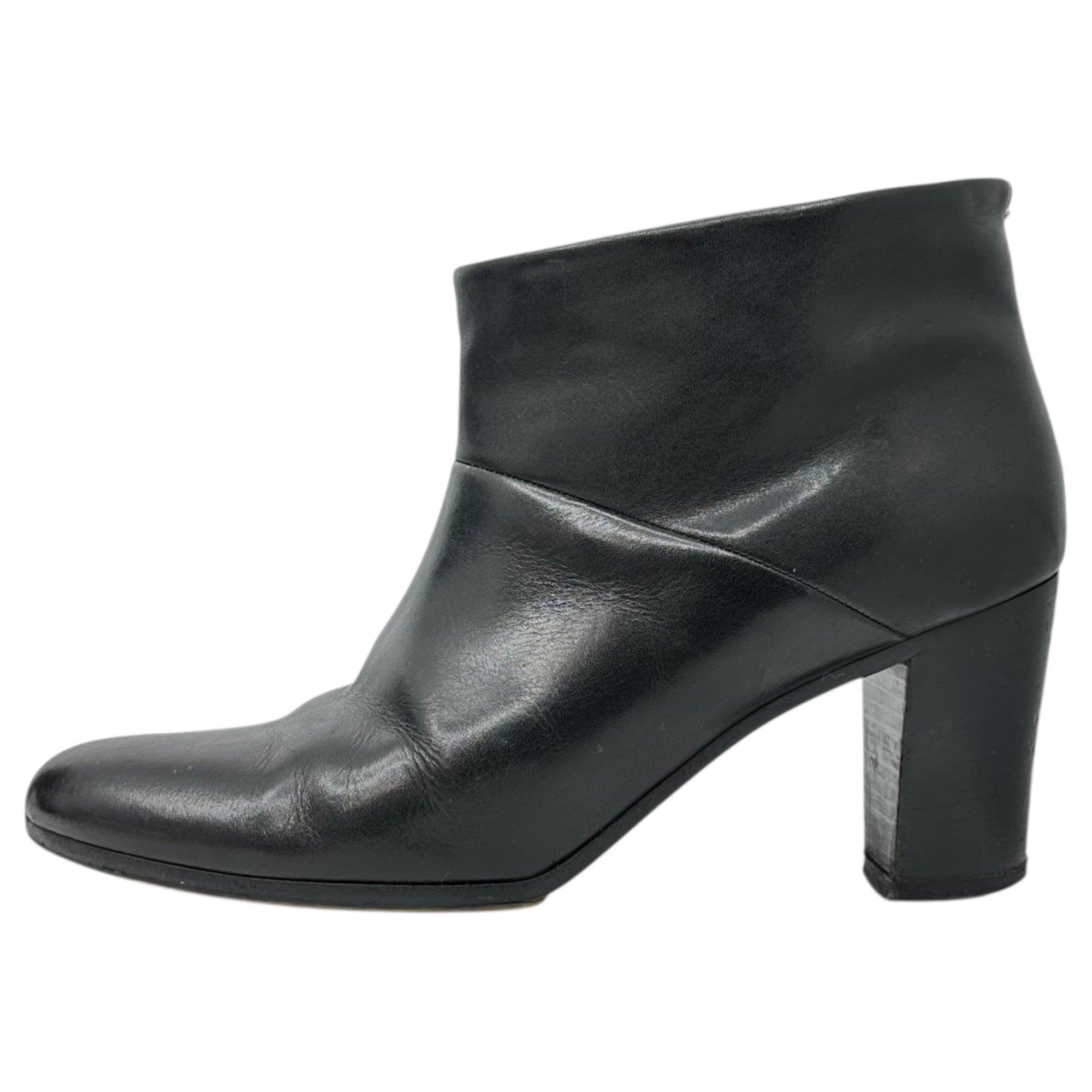 Maison Martin Margiela(メゾン マルタンマルジェラ) 70mm heel Leather Short Boots 7cm ヒール レザー ショート ブーツ 38WU0234 37(23.5cm程度) ブラック ブーティ
