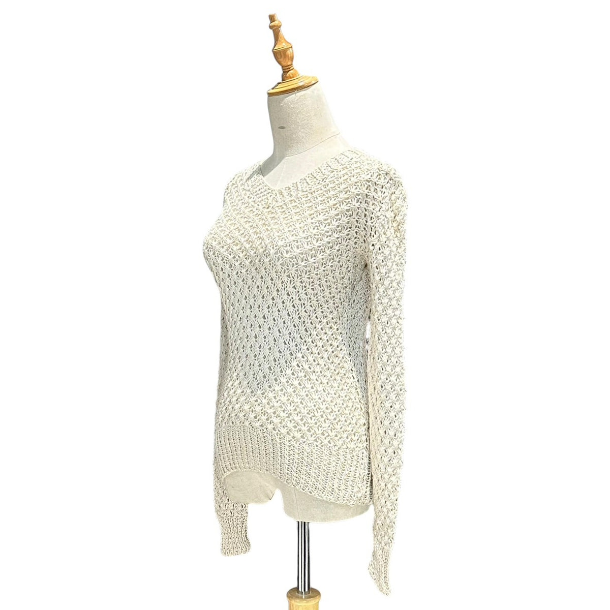 COMME des GARCONS(コムデギャルソン) 1970's Irish-Made All-Silk Low-Gauge Knit アイルランド メイド オール シルク ロー ゲージ ニット 20010 FREE アイボリー AD表記無 70s アーカイブ 初期生産 稀少