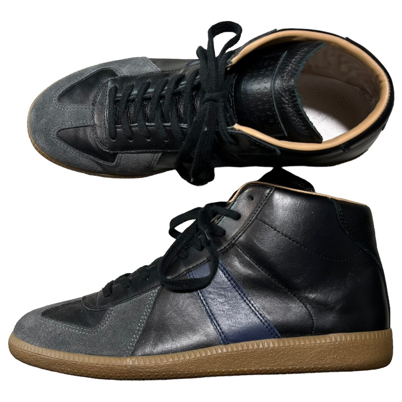 MAISON MARGIELA(メゾンマルジェラ) German Military Trainer Hi ジャーマントレーナー ハイカット スニーカー 41(26~26.5cm程度) ブラック×ネイビー