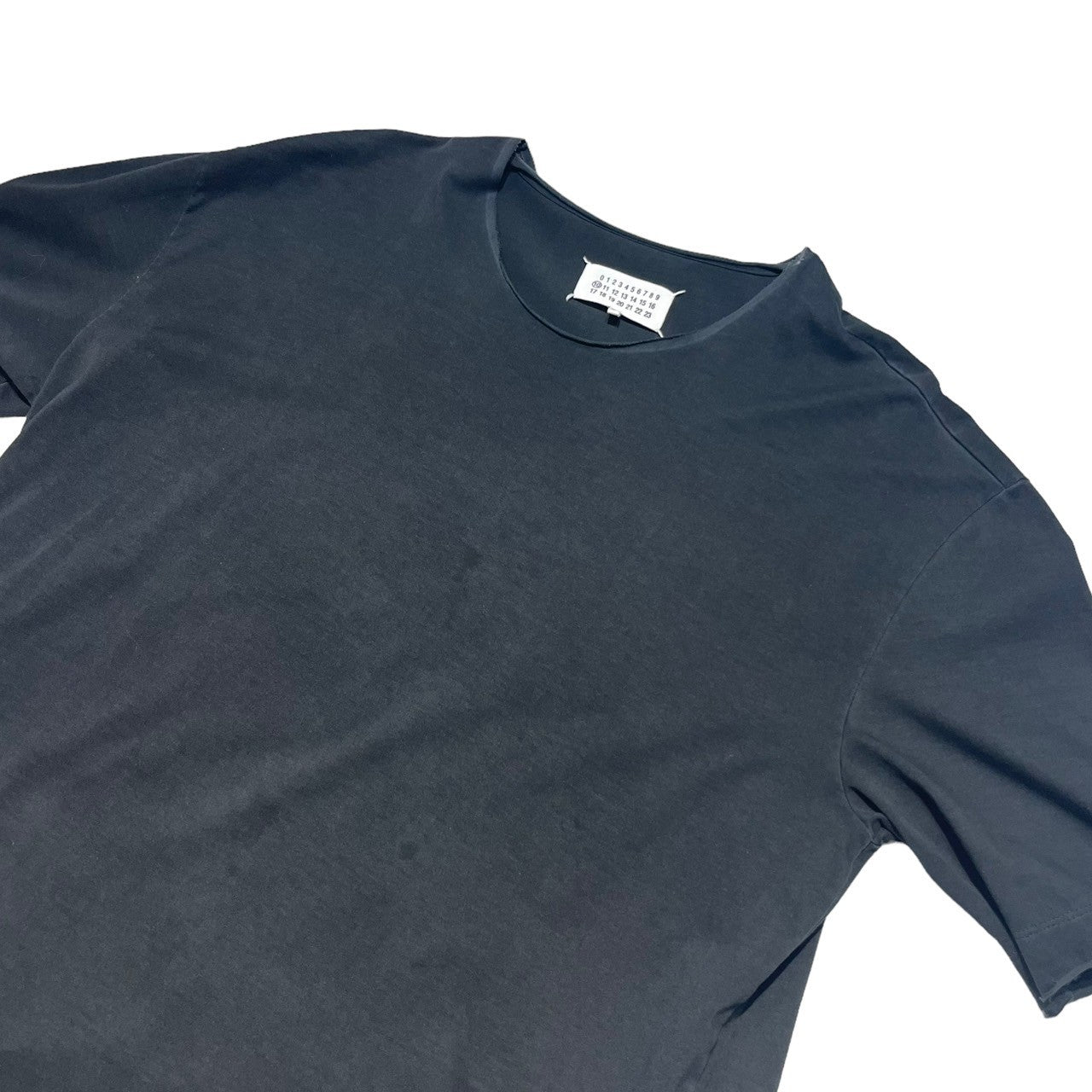 MAISON MARGIELA(メゾンマルジェラ) 22SS Oversized cut-off T-shirt オーバーサイズ カットオフ Tシャツ  S50GC0668 M ブラック ⑩ 10 ヴィンテージ加工