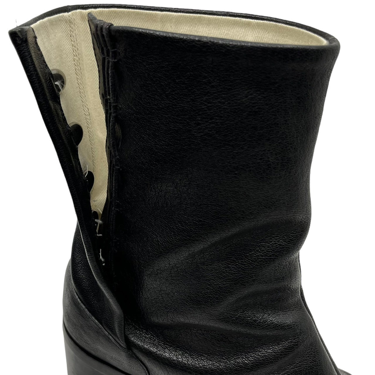 MAISON MARGIELA(メゾンマルジェラ) 21SS TABI BOOTS 足袋 ブーツ シボ革 ヒール S57WU0220 SIZE  39(24.5～25.0程度) ブラック 箱付