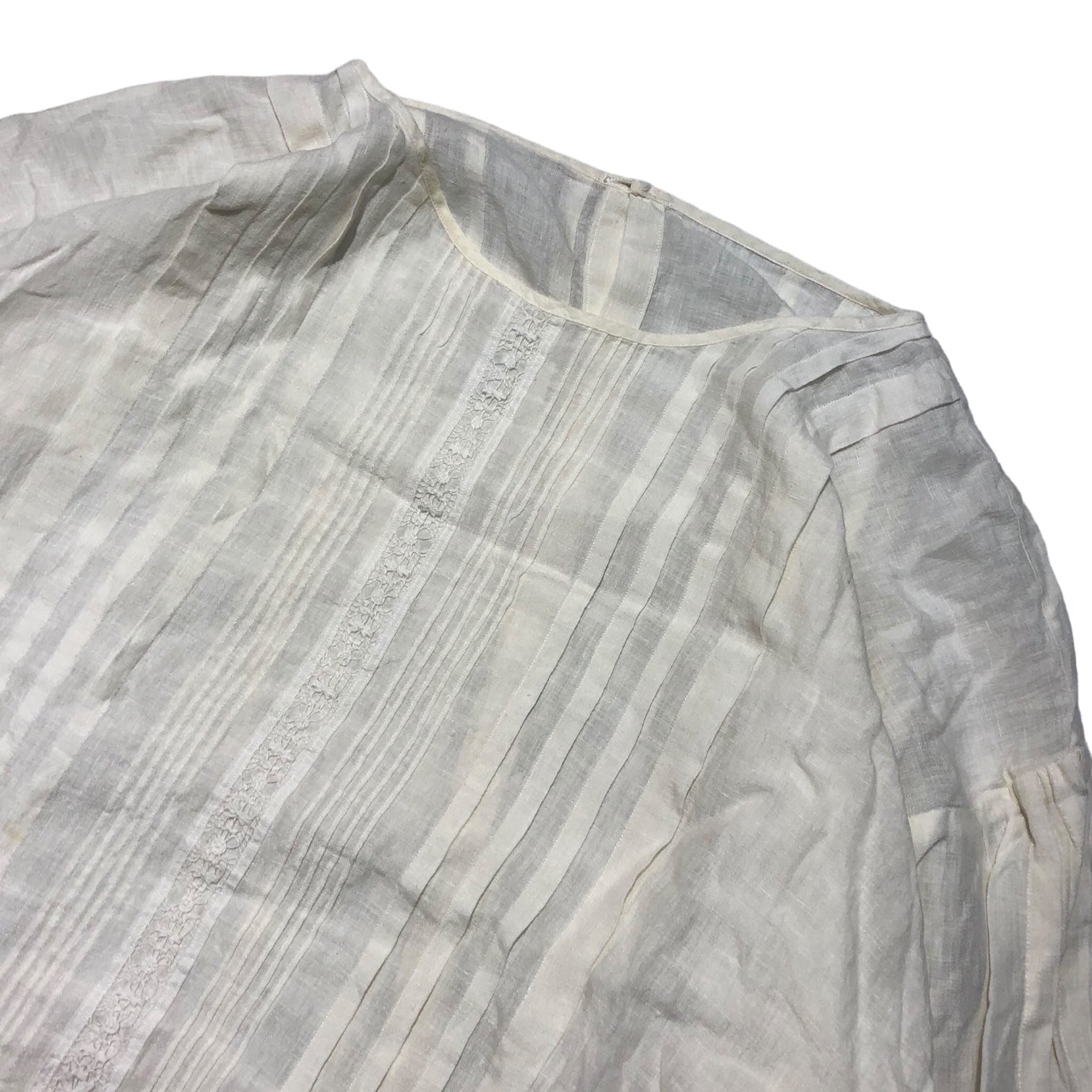 Vlas Blomme(ヴラスブラム) linen blouse コルトレイク リネン ブラウス 131034 1(S) ホワイト