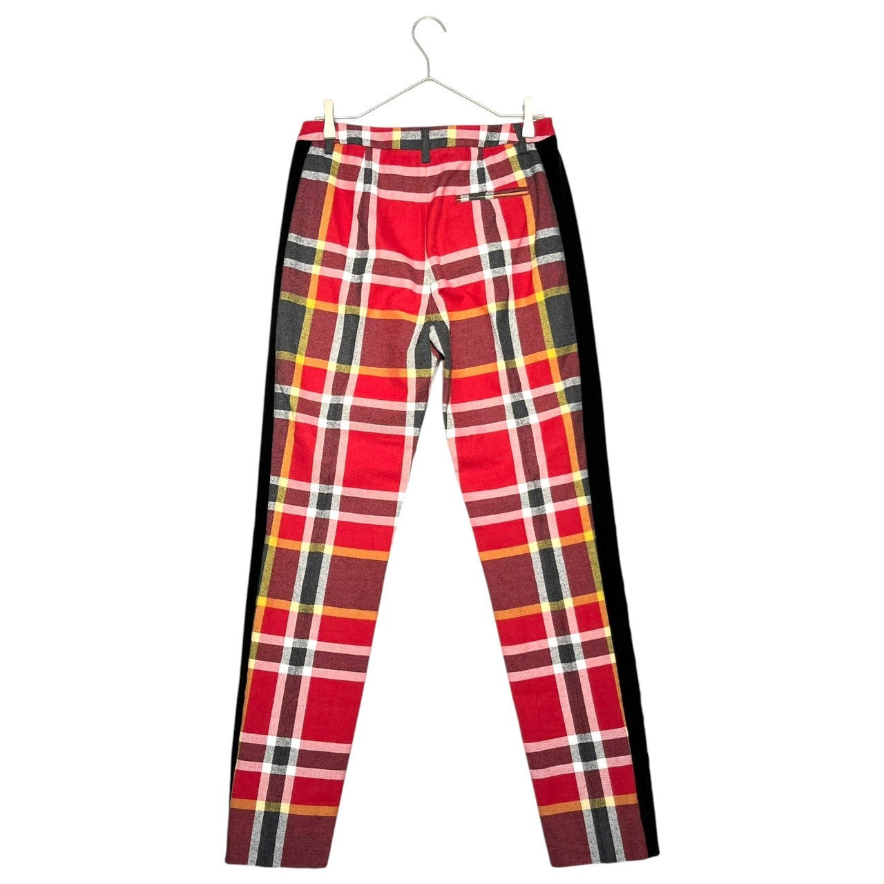 Vivienne Westwood RED LABEL(ヴィヴィアンウエストウッドレッドレーベル) Tartan check side velor line cotton wool slacks タータンチェック サイドベロアライン コットン ウール スラックス パンツ 12-01-752011 42(S) レッド×ブラック