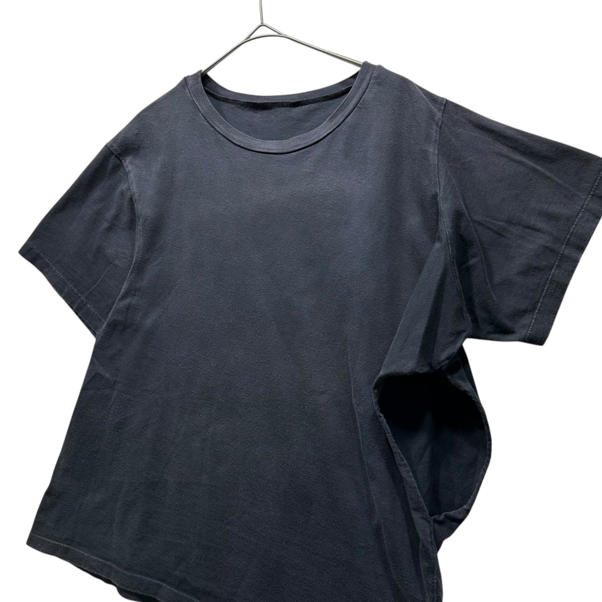 Maison Martin Margiela(メゾン マルタンマルジェラ) 00's Archive Asymmetrical Side-Open S/S T-Shirt アーカイブ アシンメトリー サイドオープン 半袖 Tシャツ XL ネイビー 白タグ 本人期 メンズ着用可