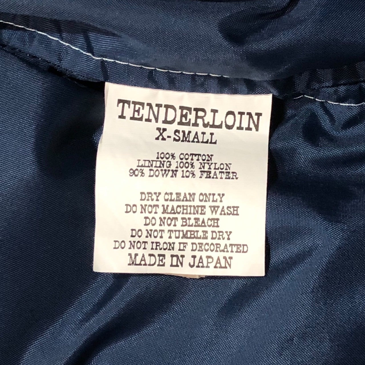 TENDERLOIN(テンダーロイン) 16A/W デニム MA-1 ダウン ジャケット (MA-1 DENIM) SIZE XS インディゴ