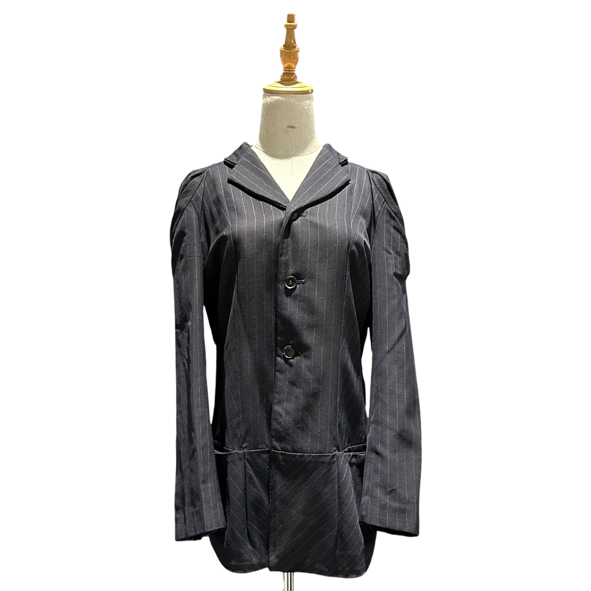 COMME des GARCONS(コムデギャルソン) 92aw  Modified striped 3B tailored jacket 変形 ストライプ 3B テーラードジャケット GJ-11007M M ダークネイビー AD1992