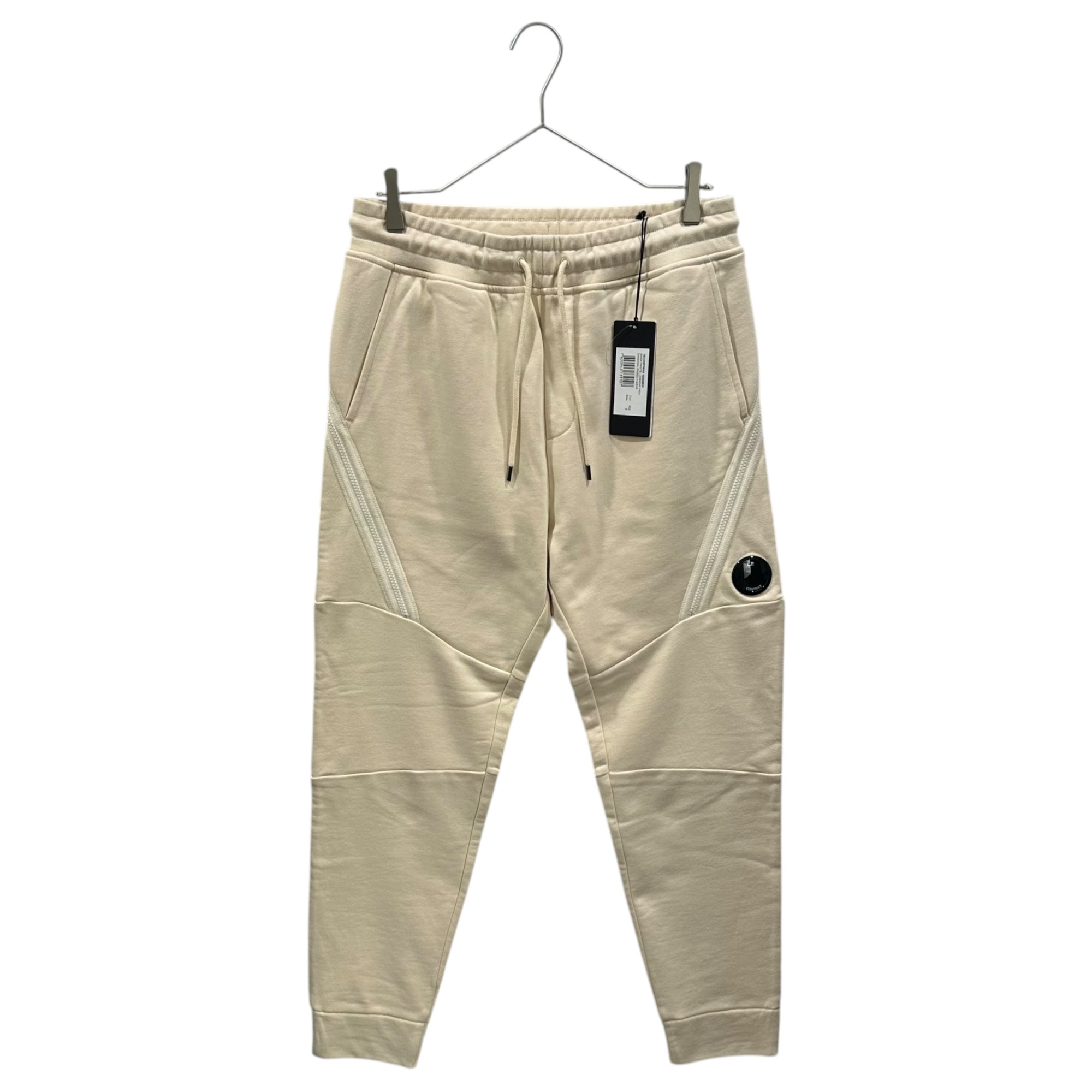 C.P.COMPANY(シーピーカンパニー) 2024SS Diagonal Raised Fleece Sweatpants サイドジップ スウェット パンツ 16CMSP084A 005086W S アイボリー