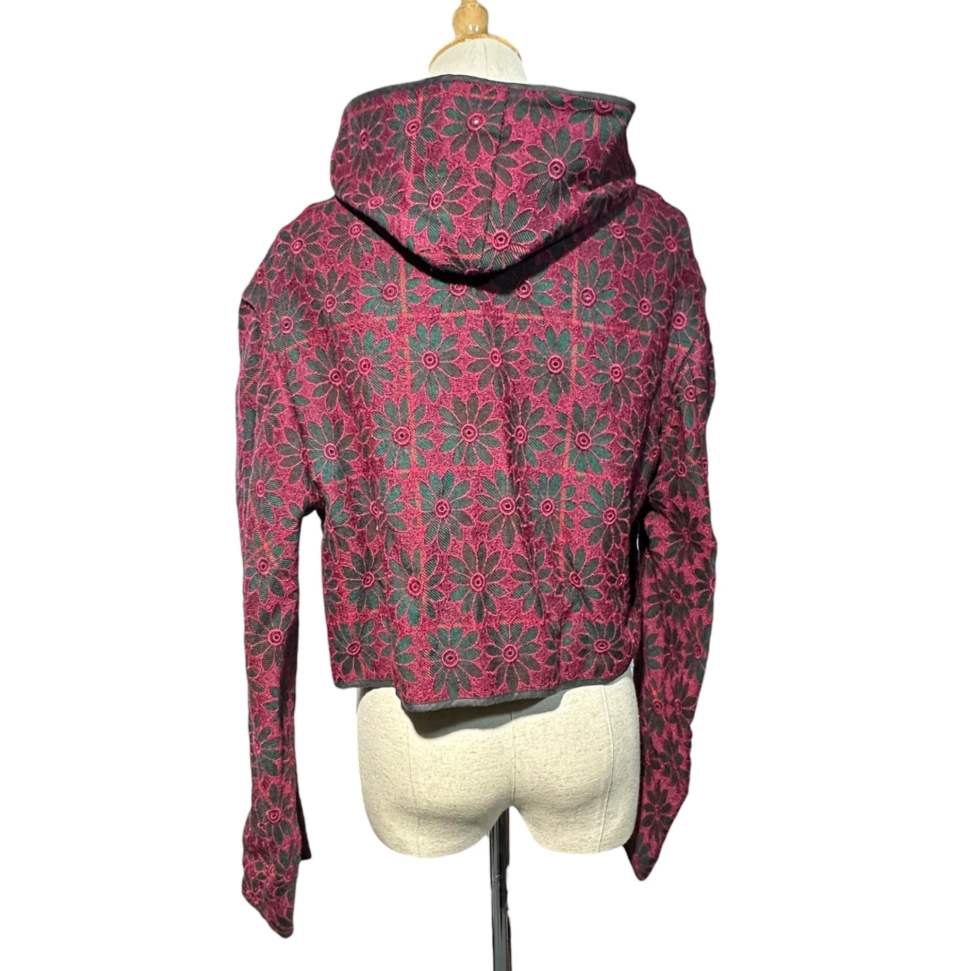 COMME des GARCONS(コムデギャルソン) 99AW Vintage Flower stitchwork modified buttonless jacket  ヴィンテージ フラワー ステッチワーク 変形 ボタンレス ジャケット GJ-04030S S ブラック×レッド AD1999