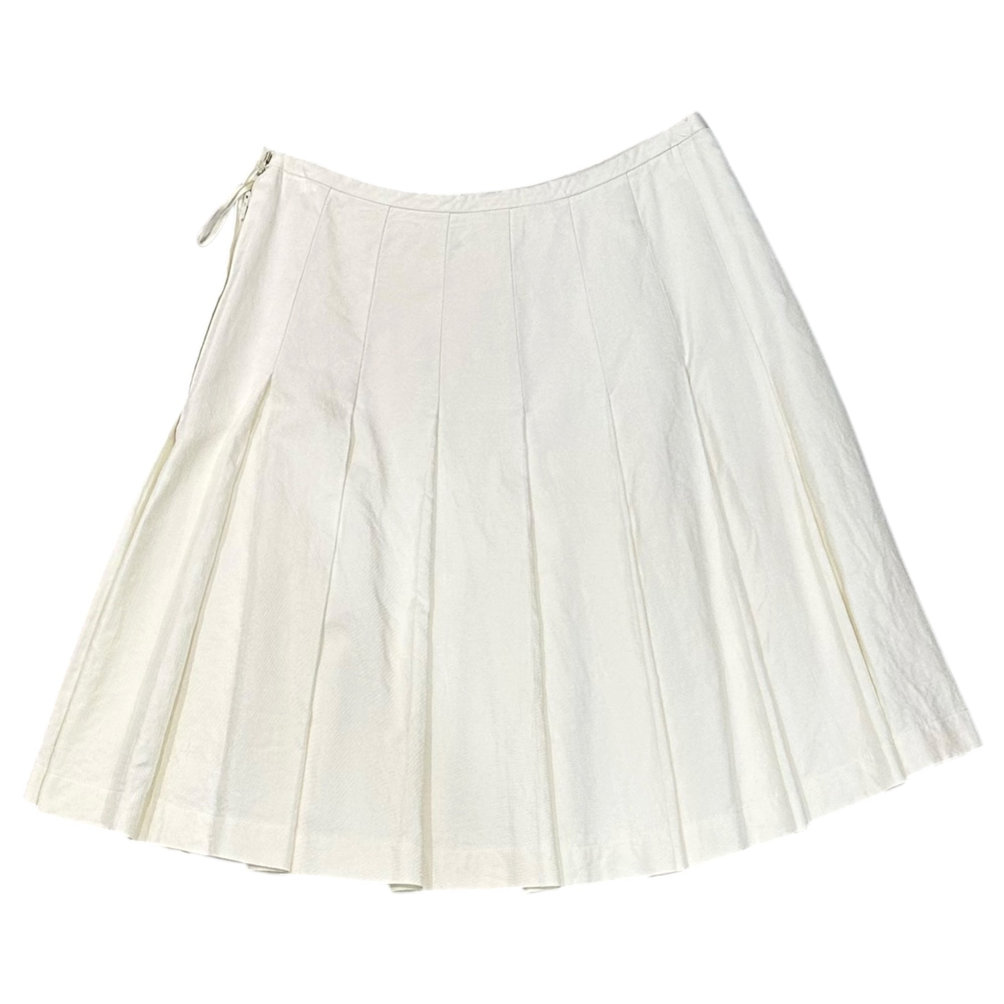 robe de chambre COMME des GARCONS(ローブドシャンブルコムデギャルソン) 2001SS Pleated Flare Skirt プリーツ フレア ひざ丈 スカート RS10035 M ホワイト AD2000 00's レーヨン