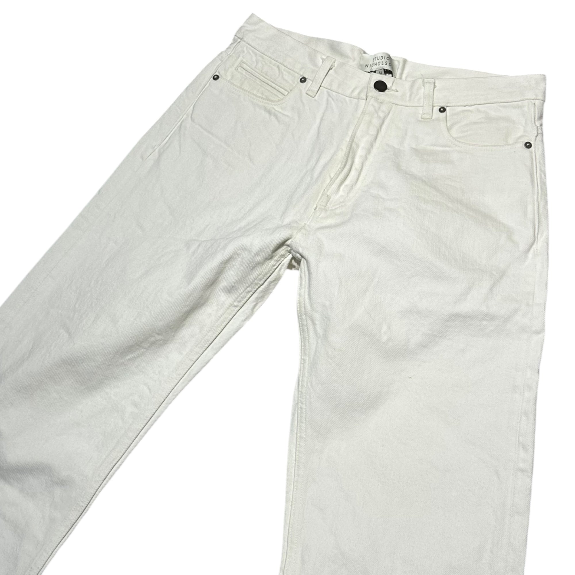 STUDIO NICHOLSON(スタジオニコルソン) BARI JEANS バリ ジーンズ ホワイト デニム パンツ SN-131 M ホワイト