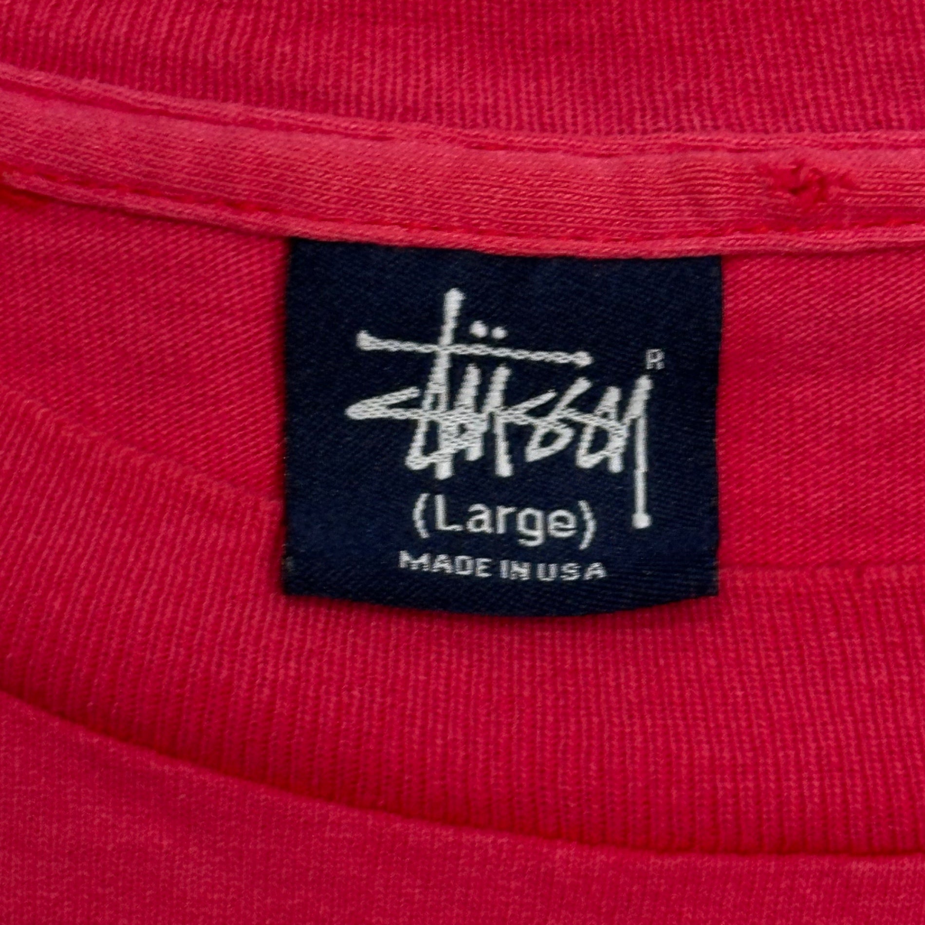 STUSSY(ステューシー) 1990's USA made Graphic L/S Tee グラフィック 長袖 Tシャツ L レッド 90年代 USA製