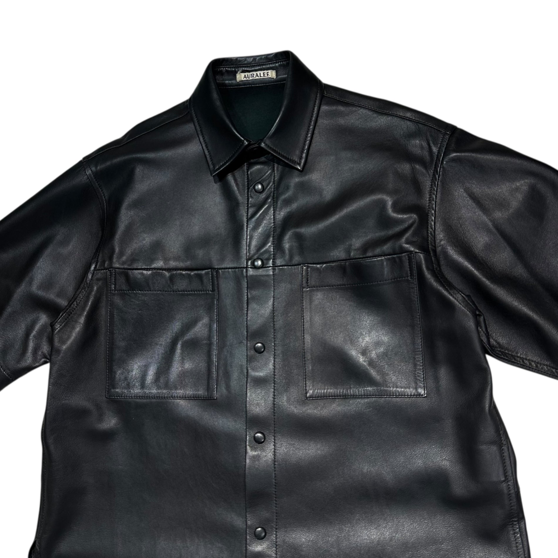AURALEE(オーラリー) 20SS LAMB LEATHER HALF SLEEVE SHIRTS