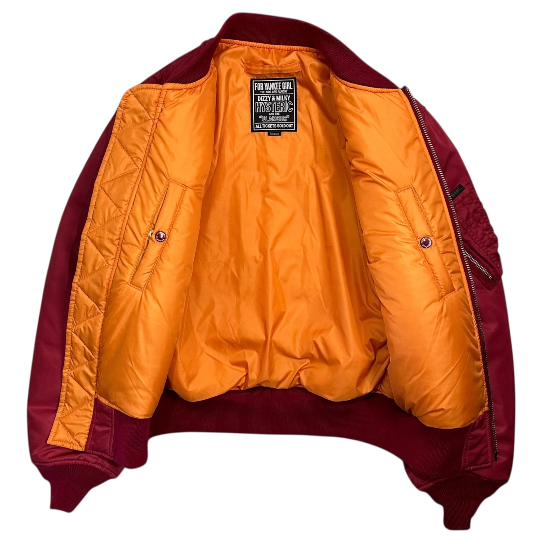 HYSTERIC GLAMOUR(ヒステリックグラマー) Women's Pirate MA-1 Jacket ウーマン パイレーツ ボンバー ジャケット 02223AB02 M レッド