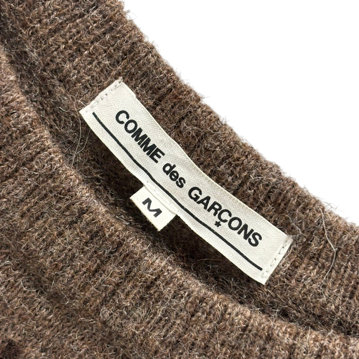 COMME des GARCONS(コムデギャルソン) 2008AW Rhinestone-Embellished Ethnic-Patterned Alpaca Knit ラインストーン 装飾 民族柄 アルパカ ニット OB-N026 M ブラウン×アイボリー AD2008 アルパカ100％