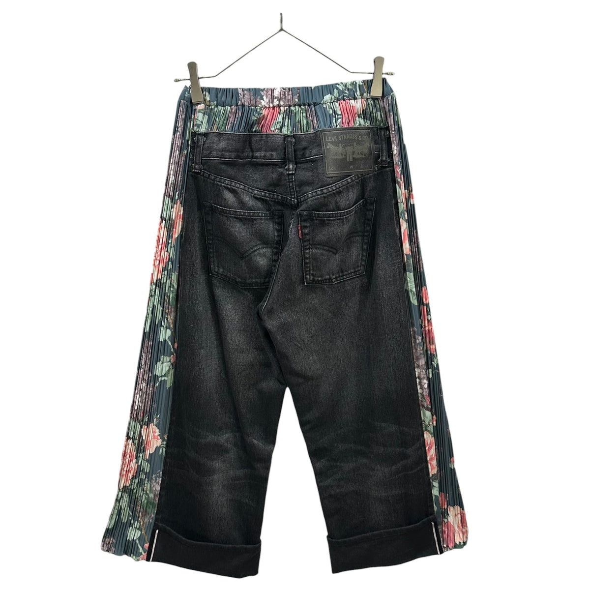 JUNYA WATANABE × Levi's(ジュンヤワタナベ × リーバイス)  2024AW Floral-Pleated Panel Black Denim Pants フラワー プリーツ パネル ブラック デニム パンツ JN-P107 S ブラック×ブルー AD2024