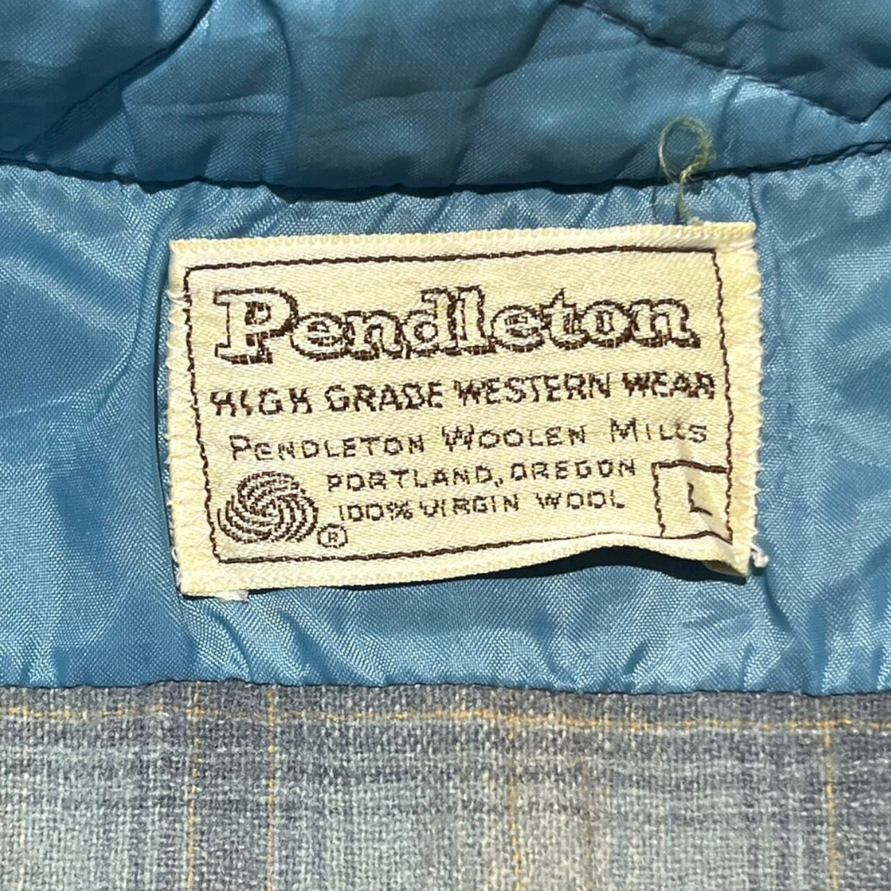 PENDLETON(ペンドルトン) 70'sウールチェックシャツ L ブルー
