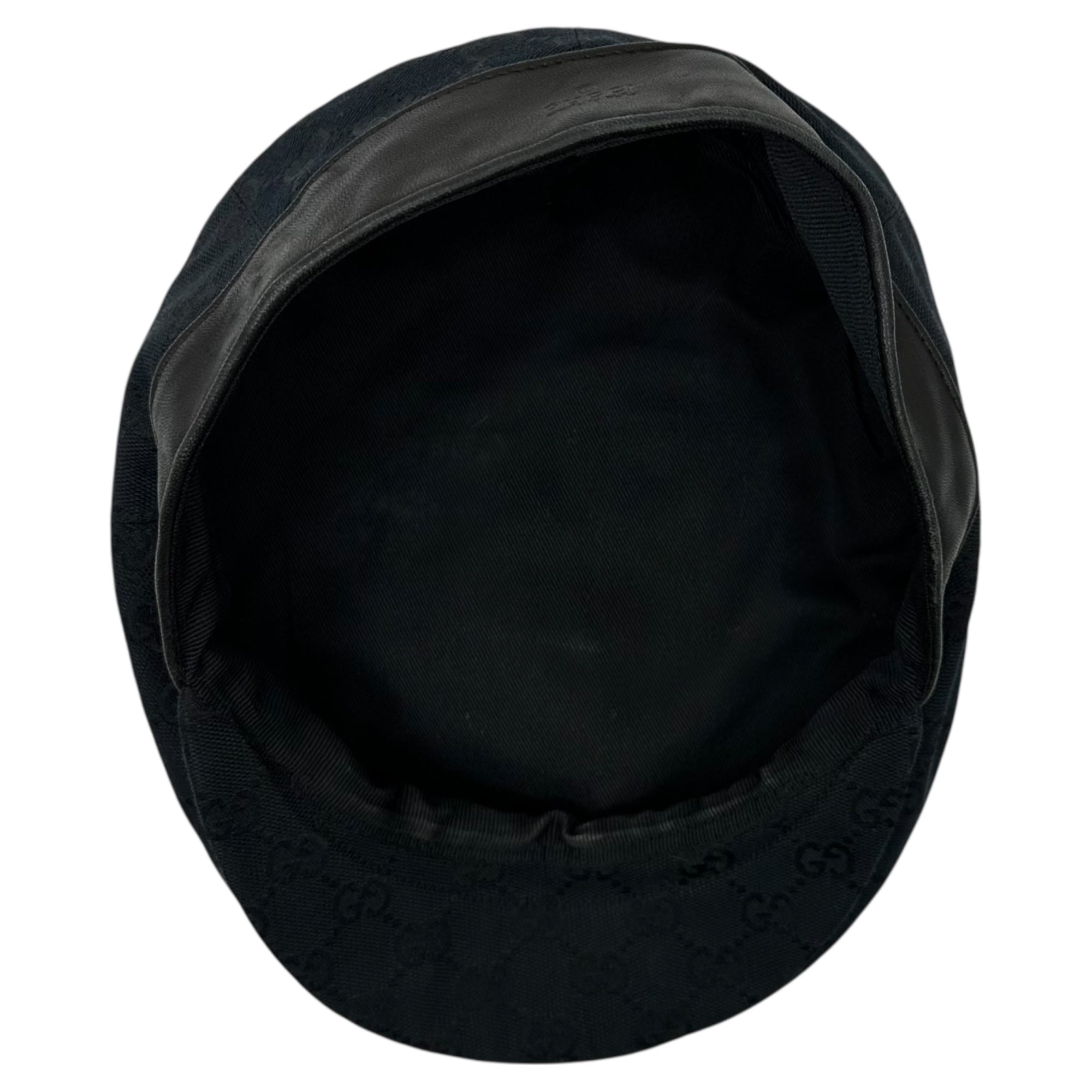 GUCCI(グッチ) GG Hunting Cap GG キャンバス レザー ハンチング M ブラック