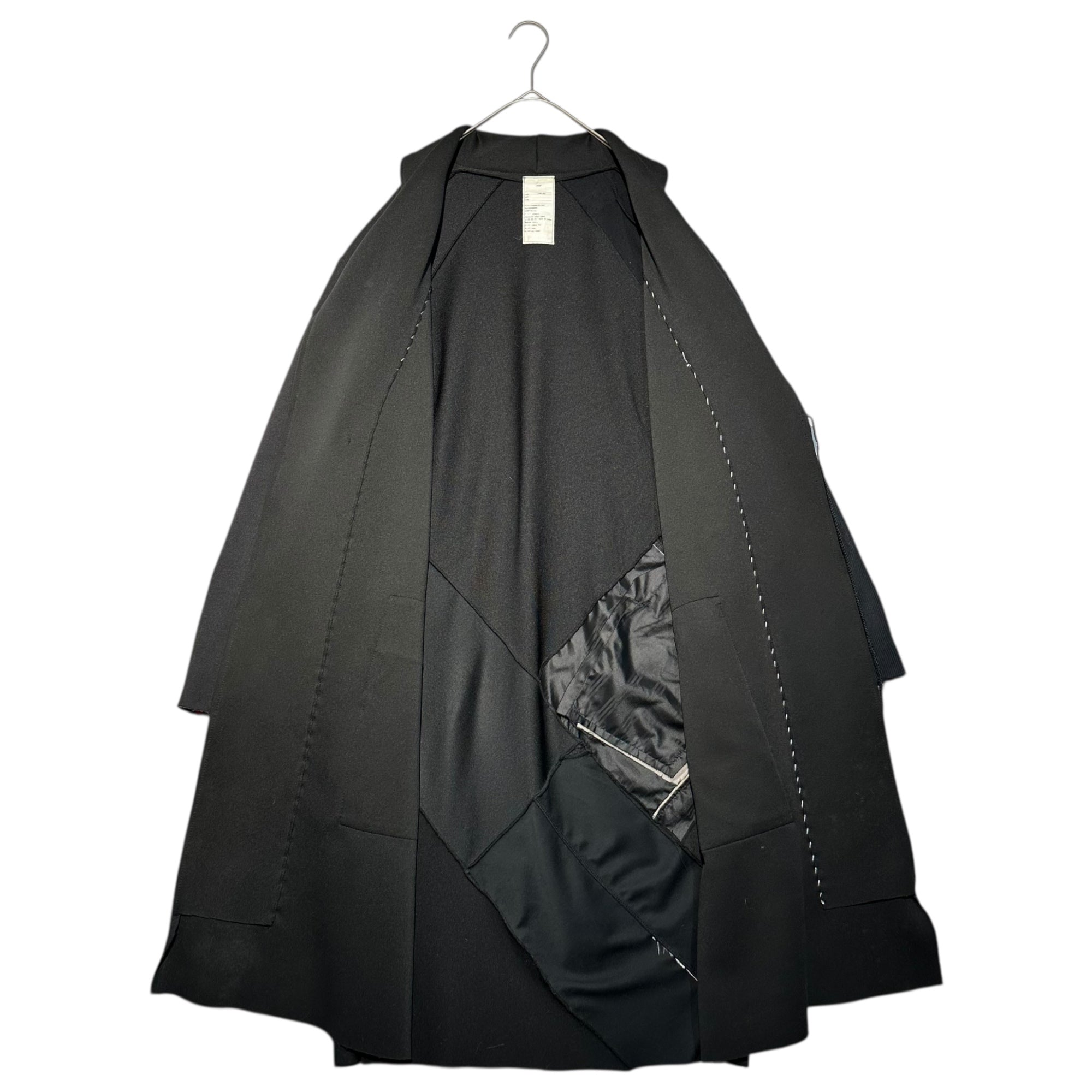 GILET(ジレ) Remake Gown Coat リメイク ガウン コート FREE ブラック ジャージ再構築