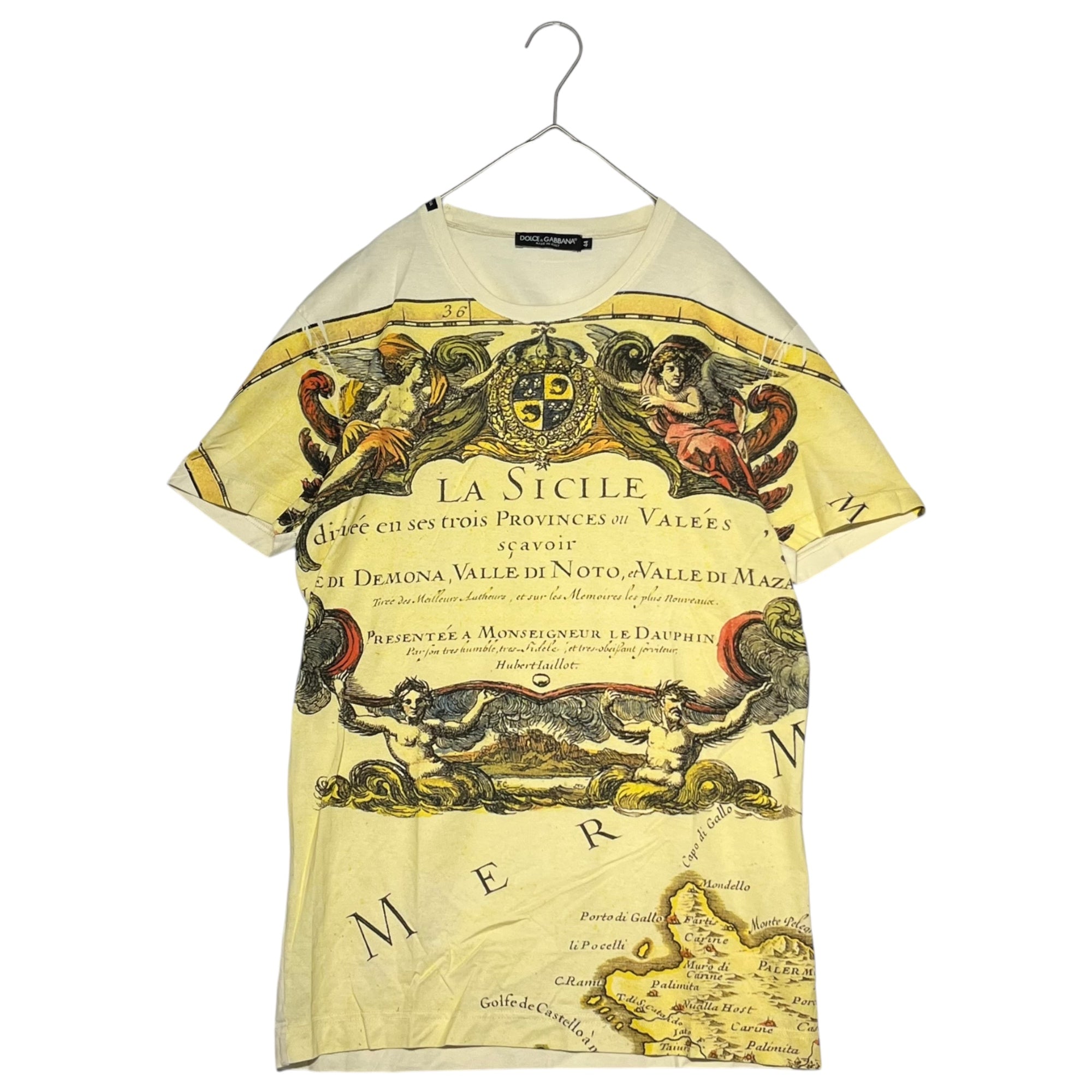 DOLCE&GABBANA(ドルチェ&ガッバーナドルガバ) LA SICILE Baroque TEE バロック プリント Tシャツ G8T39T / G7FS8 L ホワイト 総柄 壁画