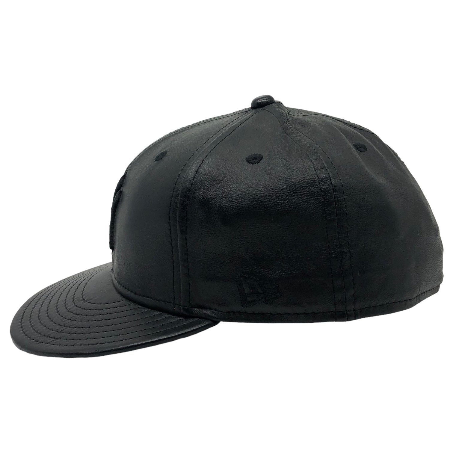 NEW ERA(ニューエラ) all leather baseball cap オールレザー ベースボール キャップ 63cm ブラック