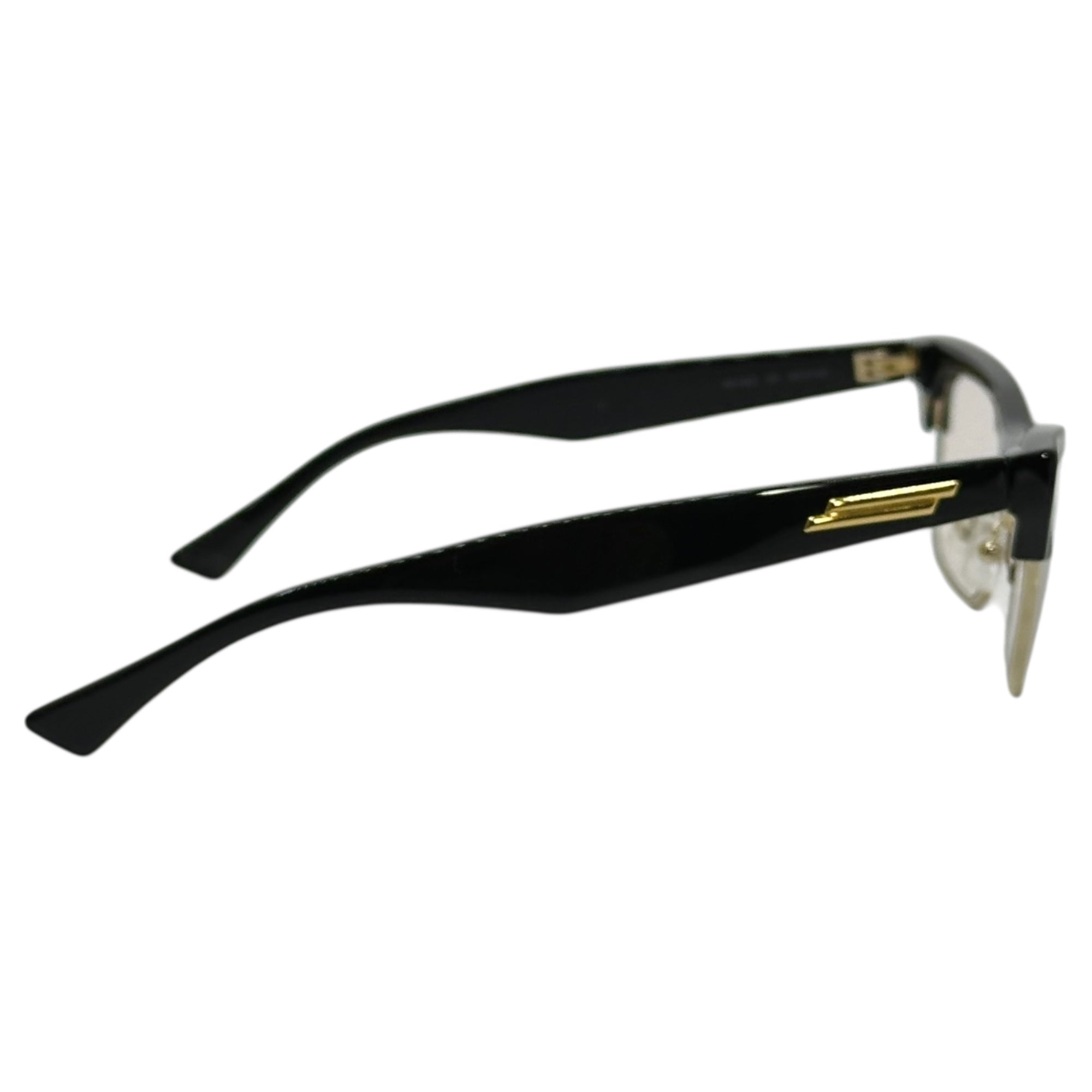 BOTTEGA VENETA(ボッテガヴェネタ) tortoiseshell half rim clear lens sunglasses 鼈甲ハーフリムクリアレンズサングラス BV1100O-002 52□15-140 ブラック×クリア