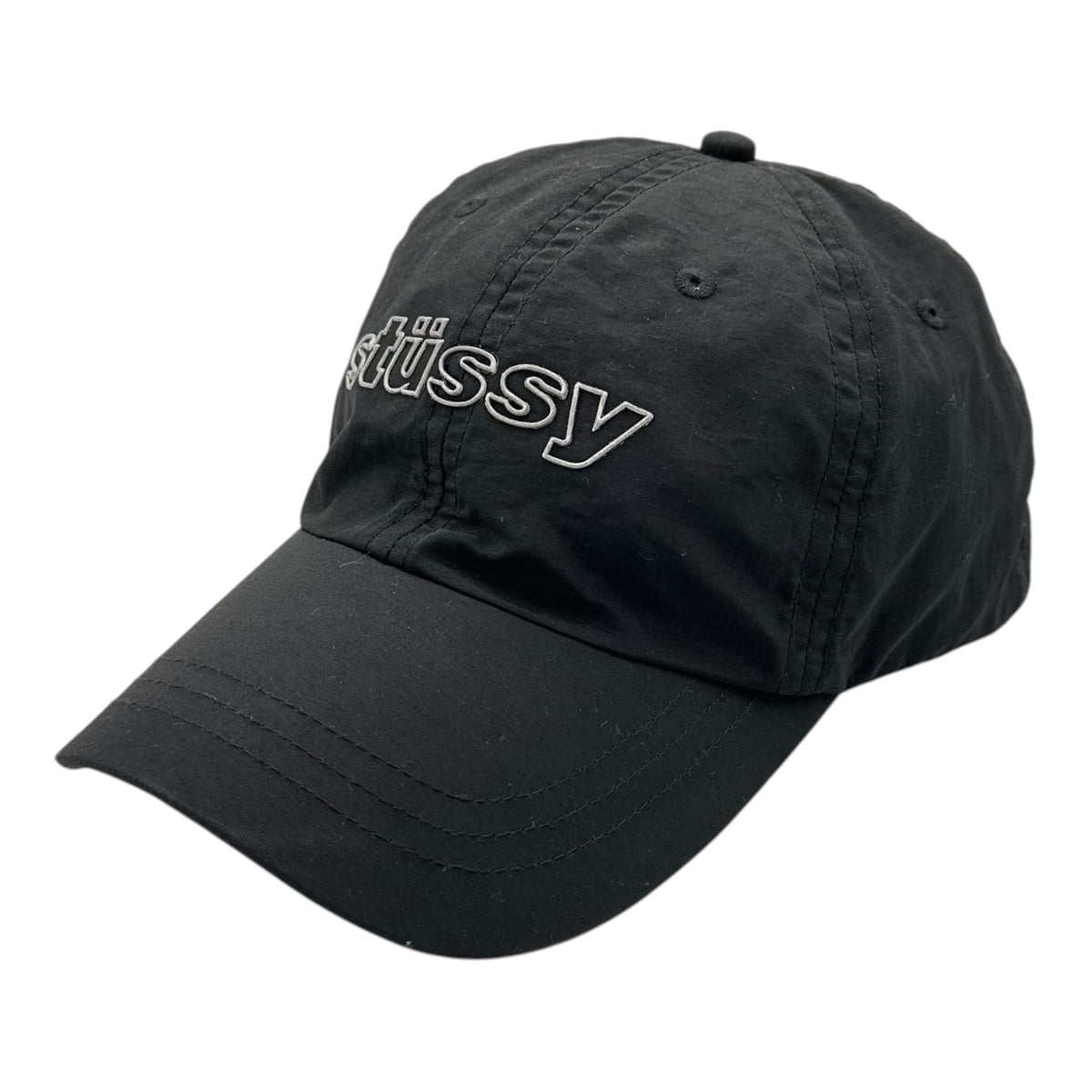 STUSSY(ステューシー) NYLON REFLECTIVE CAP ナイロン リフレクティブ キャップ ブラック×シルバー