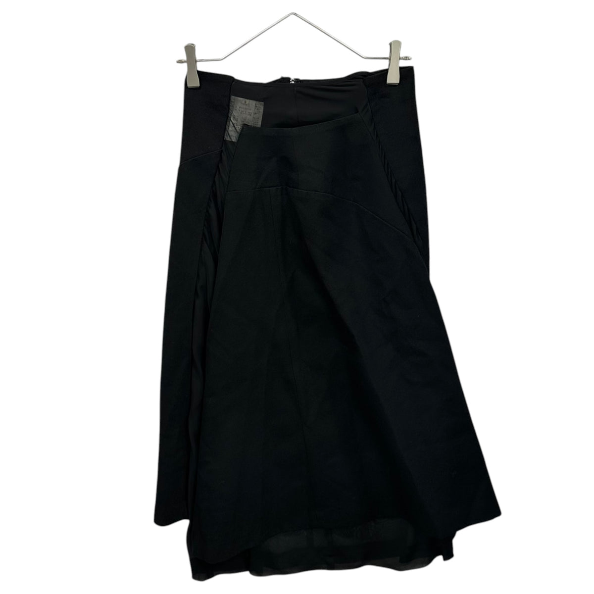 COMME des GARCONS(コムデギャルソン) 1997AW Sheer-Panel Wool Long Skirt シアー 切替 ウール ロング スカート GS-04009S S ブラック AD1997 90s アーカイブ