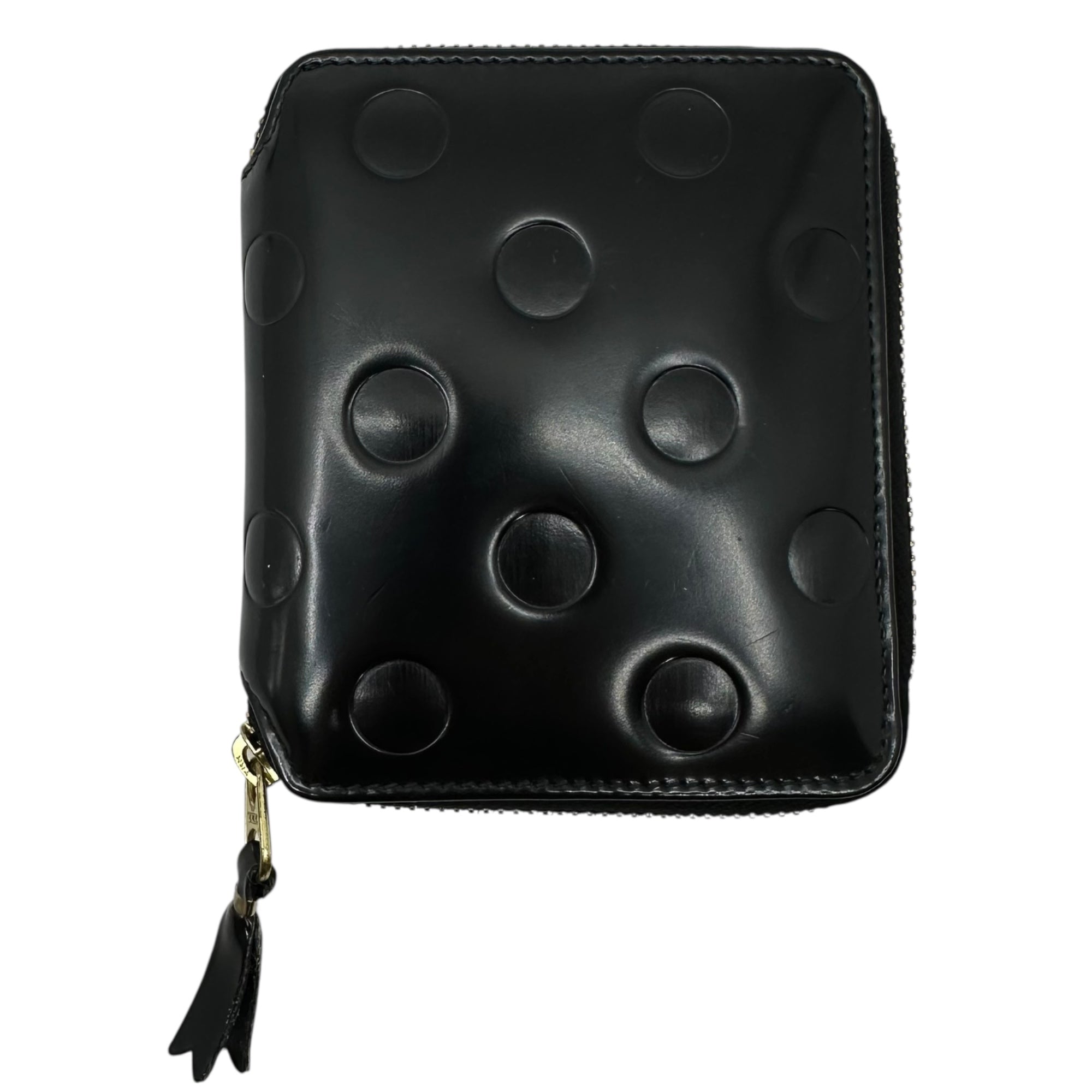 Wallet COMME des GARCONS(ウォレットコムデギャルソン) DOT EMBOSSED WALLET ドット エンボスド ウォレット コンパクト 二つ折り 財布 ブラック