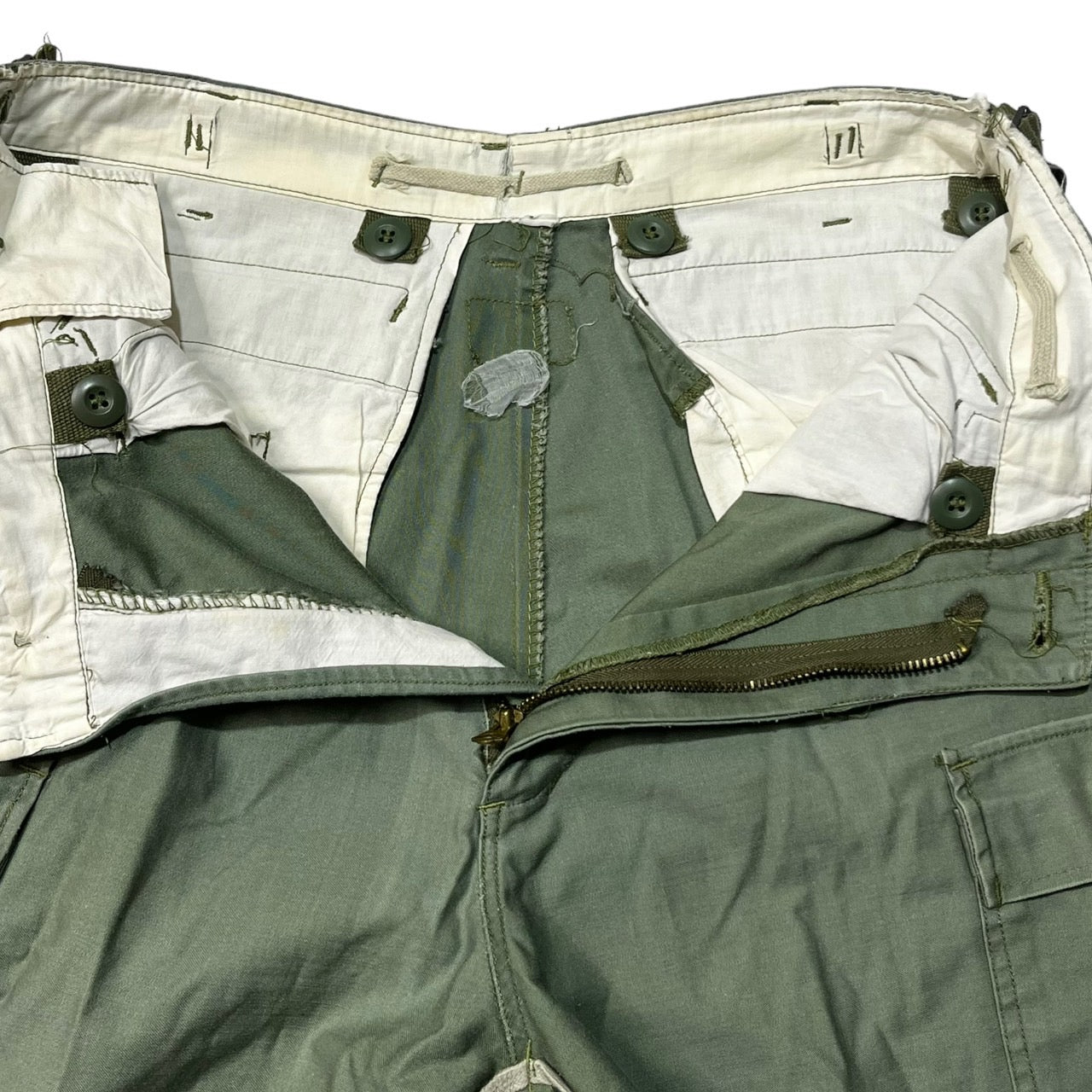 US ARMY(アメリカ軍) 70's M65 cargo pants ミリタリー カーゴパンツ 表記無し カーキ TALONジップ