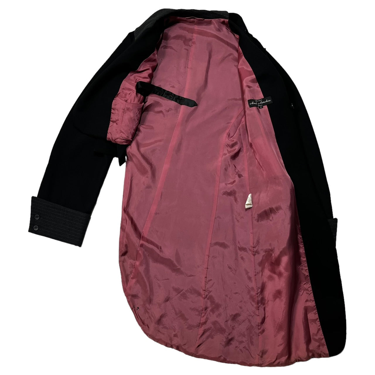 MASAKI MATSUSHIMA(マサキマツシマ) 90~00's asymmetric deformed wool jacket/アシンメトリー変形ウールジャケット MHSC-3003 SIZE 3(L) ブラック×グレー 虫食い箇所有