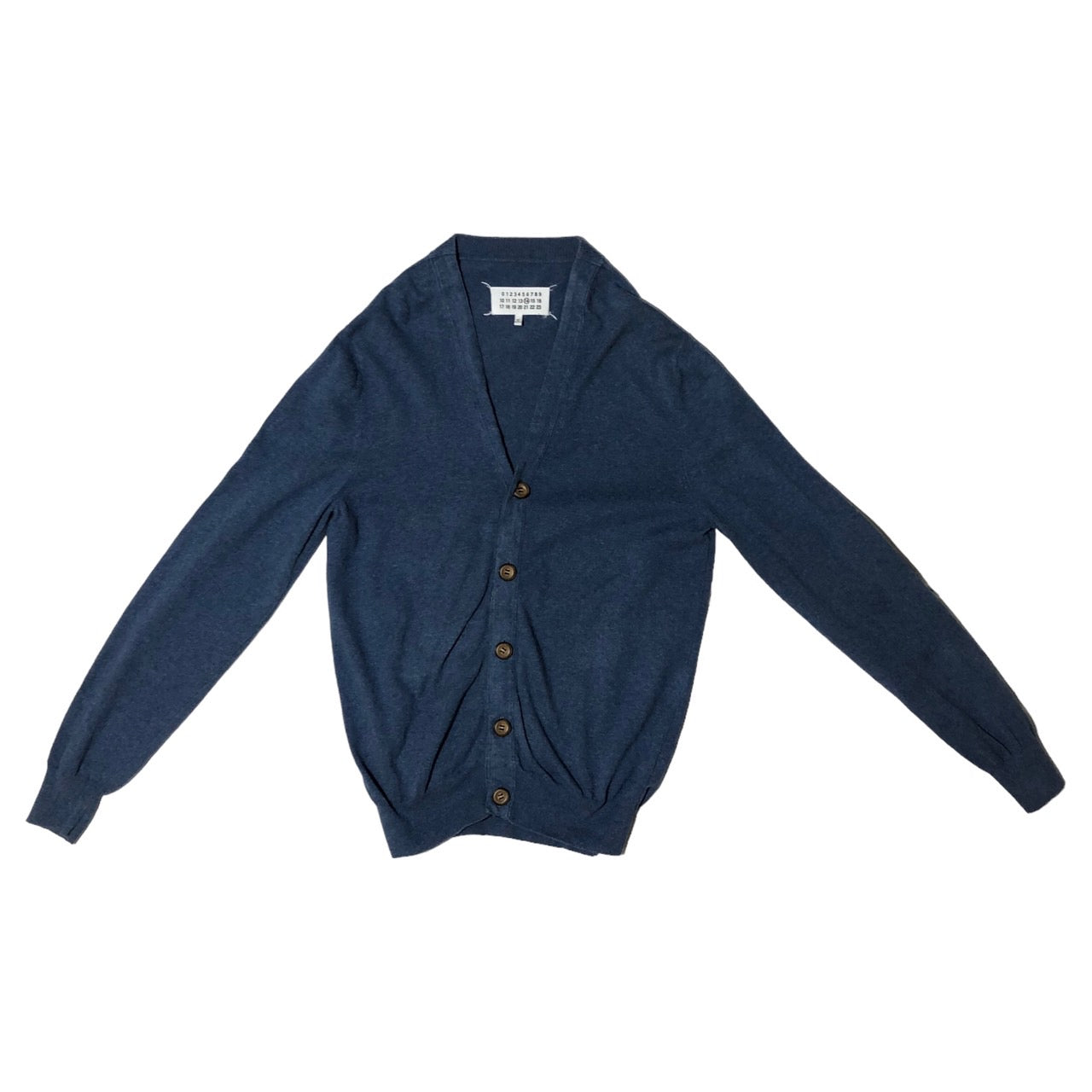 MAISON MARGIELA(メゾンマルジェラ) 12SS denim elbow patch cardigan/デニムエルボーパッチカーディガン S30HA0499 SIZE S ブルー×インディゴ