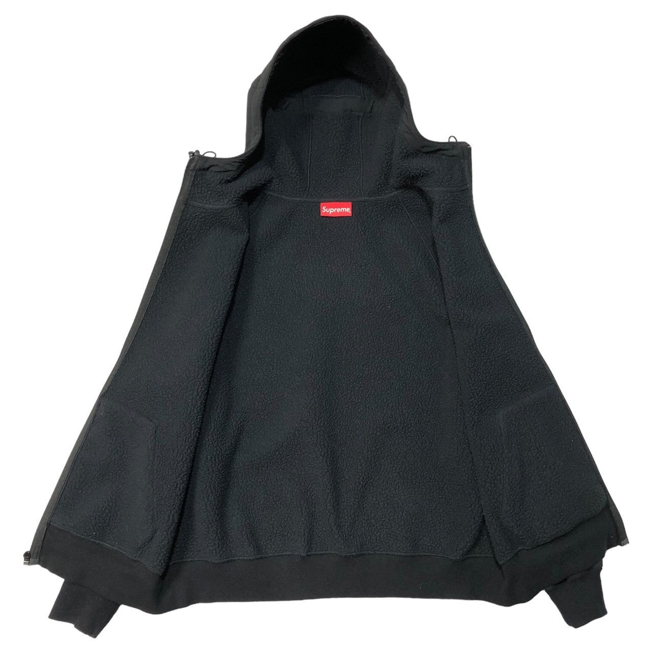 SUPREME(シュプリーム) 18AW WINDSTOPPER Zip Up Hooded Sweatshirt ウィンドストッパー ジップ アップ  フーディー パーカー スモール ロゴ S ブラック 18FW