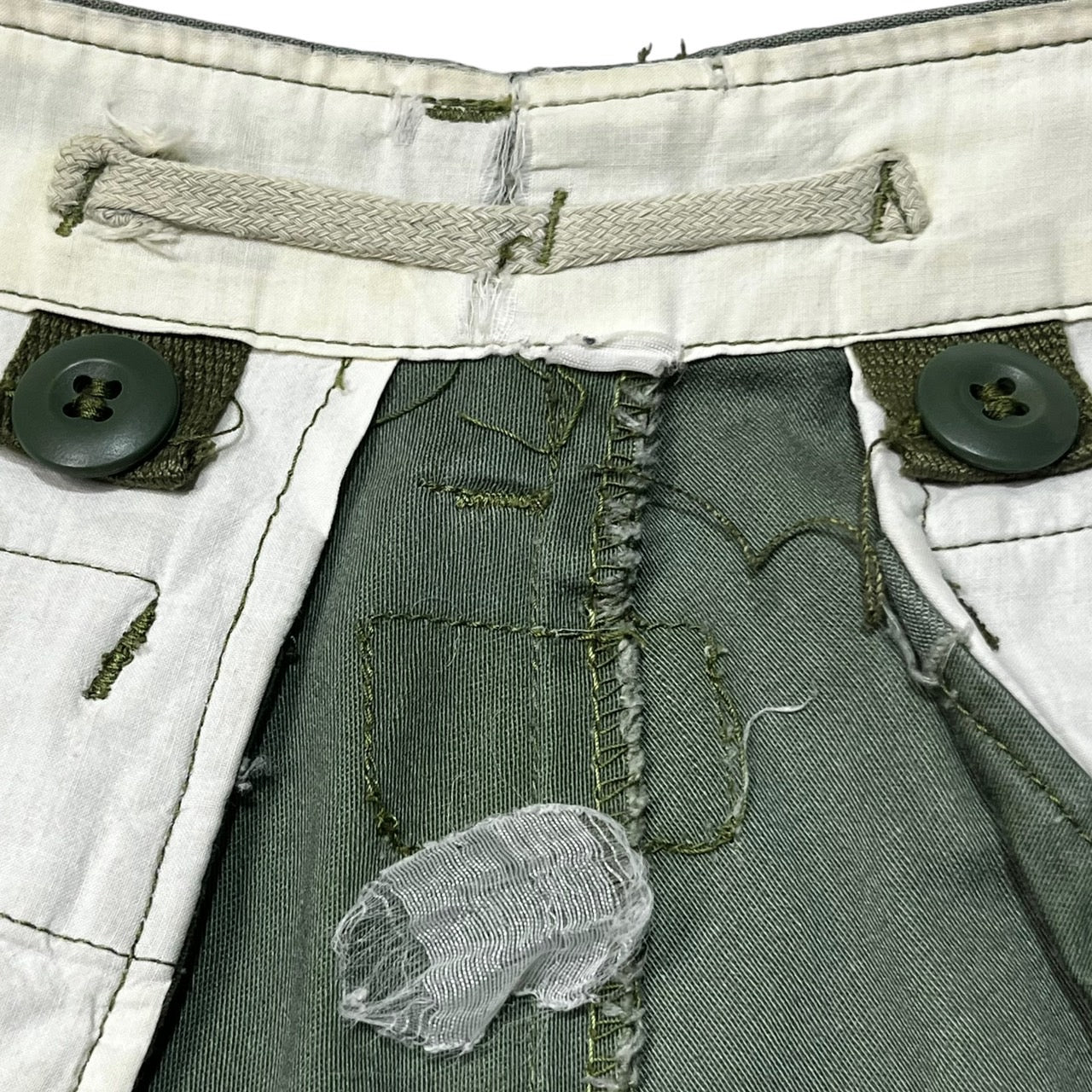 US ARMY(アメリカ軍) 70's M65 cargo pants ミリタリー カーゴパンツ 表記無し カーキ TALONジップ