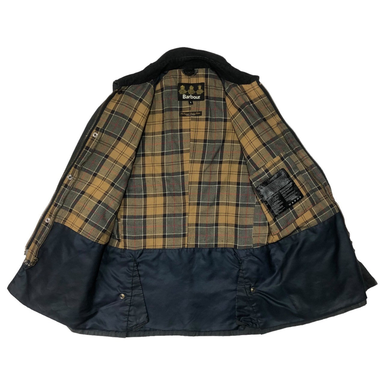 Barbour(バブアー) ASHBY WAX JACKET アシュビー オイルドジャケット MWX0339NY92 SIZE S グレー 裏地  チェック