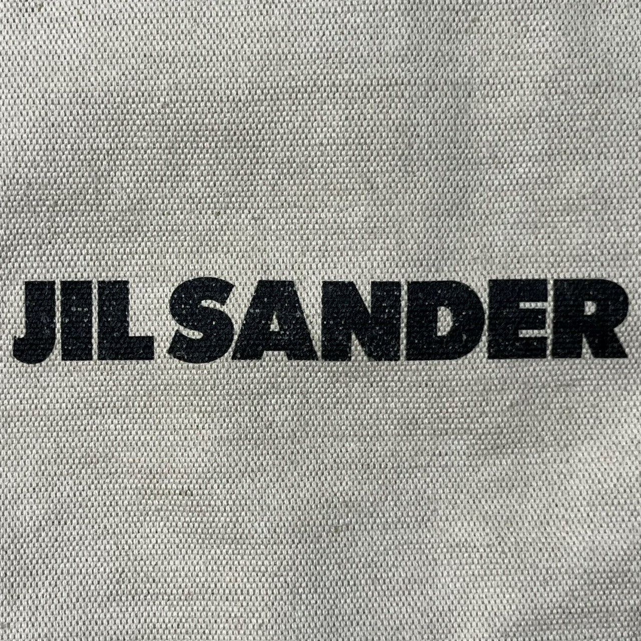 JIL SANDER(ジルサンダー) flat tote bag フラット トートバッグ ロゴ キャンパス レザー アイボリーブラック