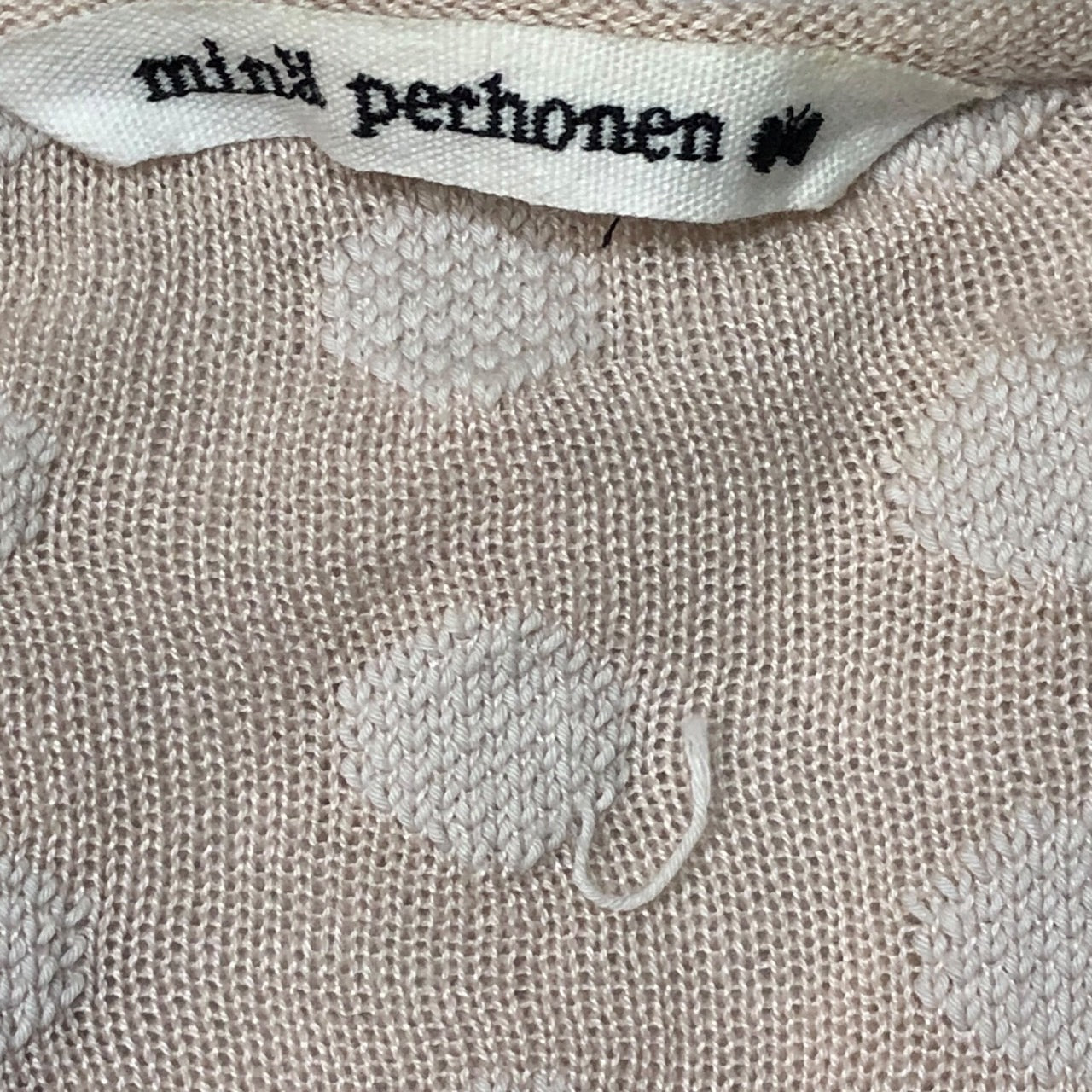 mina perhonen(ミナペルホネン) cider buttun cardigan サイダー ボタン カーディガン TS8788 SIZE  36(S) ピンク×ホワイト