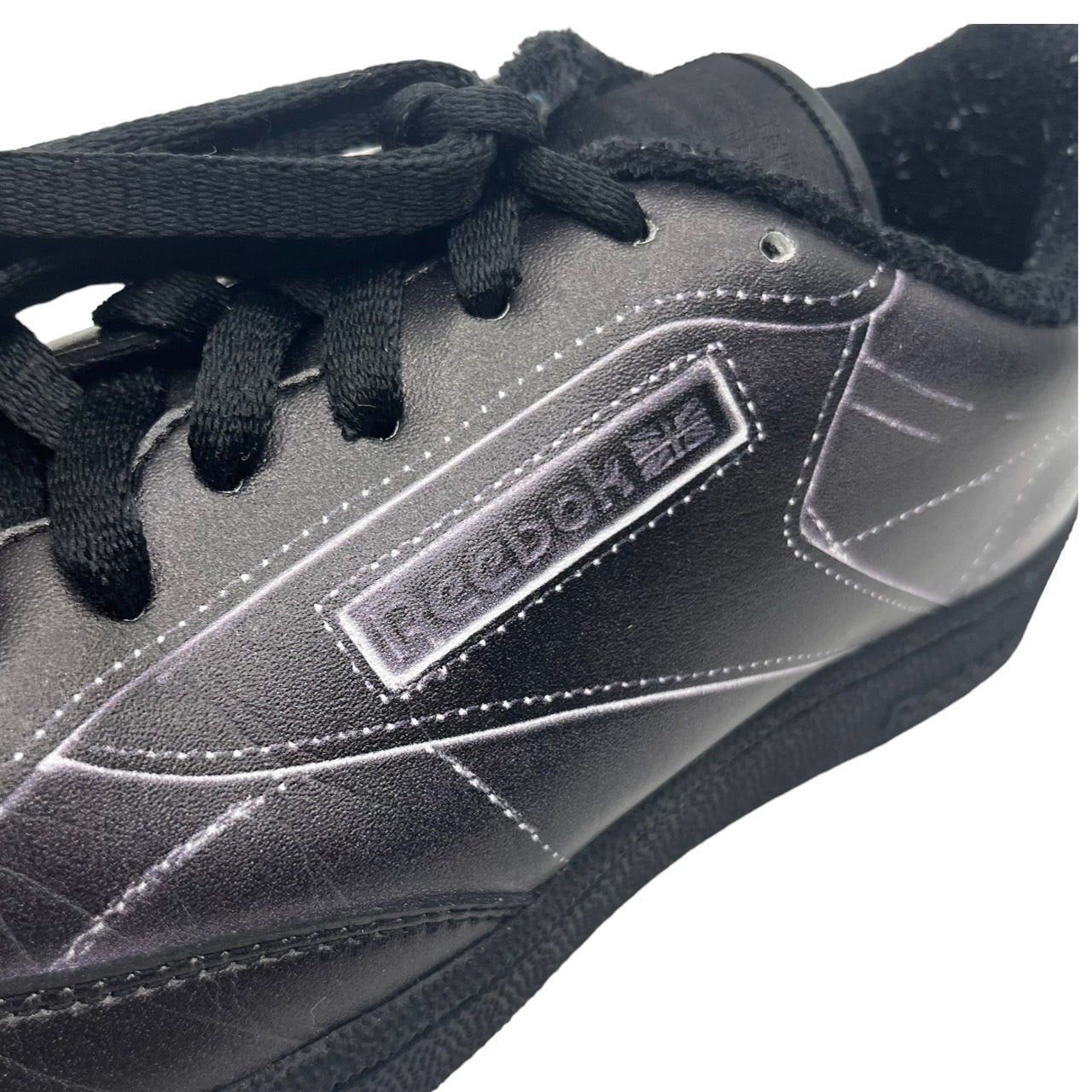 MAISON MARGIELA×Reebok(メゾンマルジェラ×リーボック) 21SS PROJECT 0 CC TL Club C/トロンプルイユローカットスニーカー H02361 26cm ブラック コラボ