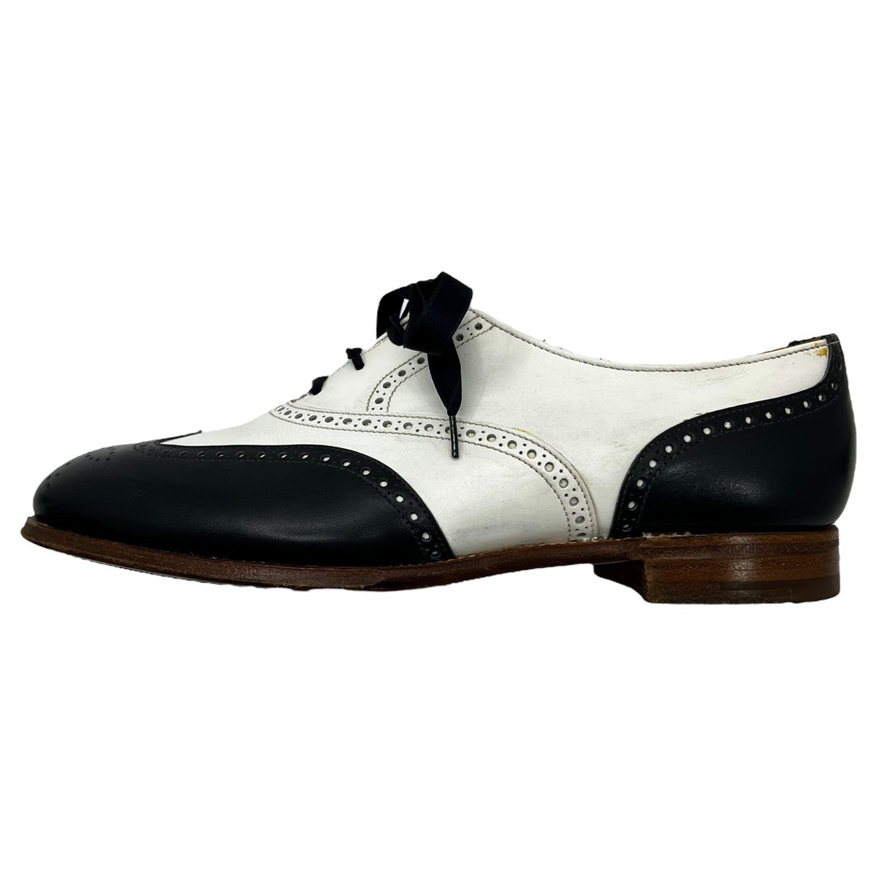 CROCKETT&JONES(クロケット&ジョーンズ) 「JENNY」 bicolor leather shoes バイカラー レザーシューズ 本革  4618・8033・07 SIZE 5C(23.5～24.0cm程度) ホワイト×ネイビー 613LAST 箱付