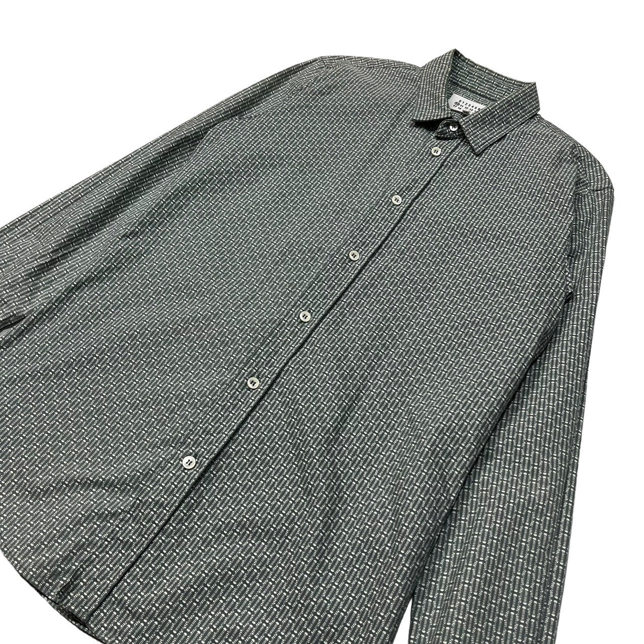 Maison Martin Margiela(メゾン マルタンマルジェラ) 13AW All-over pattern regular collar  shirt 総柄 レギュラーカラー シャツ S30DL0244 44(S程度) グリーン×ホワイト