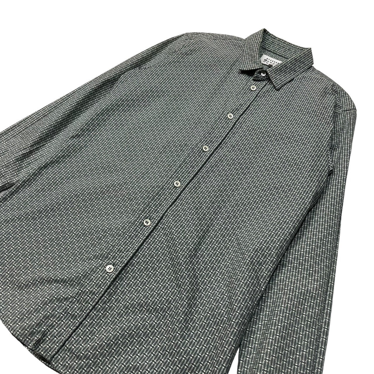 Maison Martin Margiela(メゾン マルタンマルジェラ) 13AW All-over pattern regular collar shirt 総柄 レギュラーカラー シャツ S30DL0244 44(S程度) グリーン×ホワイト