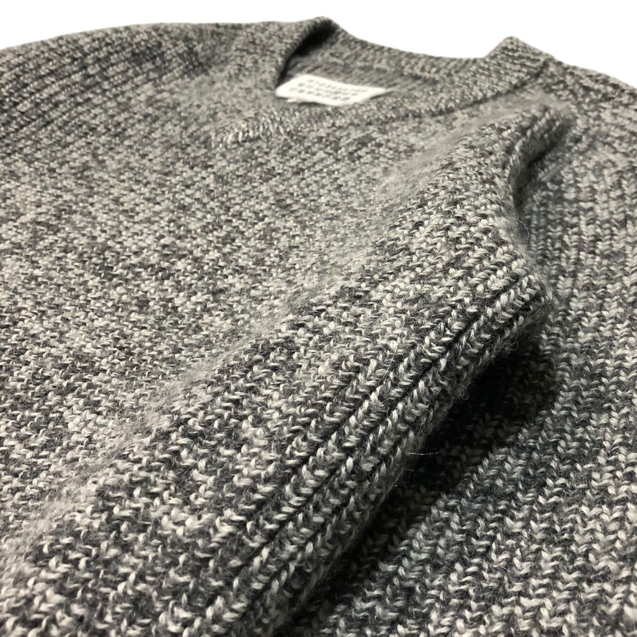 MAISON MARGIELA(メゾンマルジェラ) pullover alpaca knit プルオーバー アルパカ ニット Vネック SIZE S グレー 14番　⑭