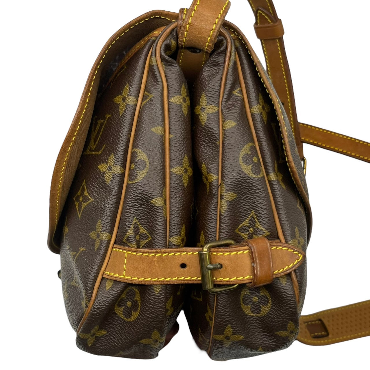 LOUIS VUITTON(ルイヴィトン) 89's Saumur30 ソミュール30 80年代  ヴィンテージ ショルダーバッグ M42256 ブラウン 製造番号：AR8904 ヌメ革ヤケ、薄ヒビ有