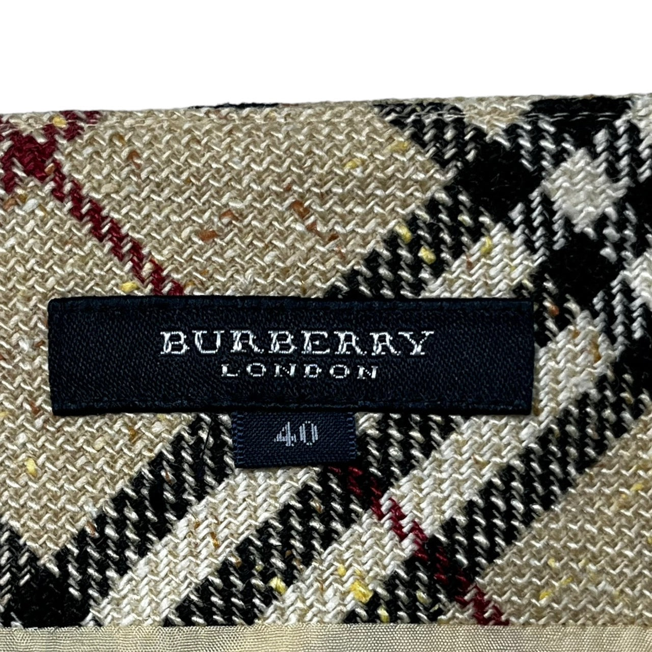 BURBERRY LONDON(バーバリーロンドン) ノヴァチェック ラップ スカート リネン シルク ウール リングスカート 巻きスカート FXA21-015 40(L程度) ベージュ