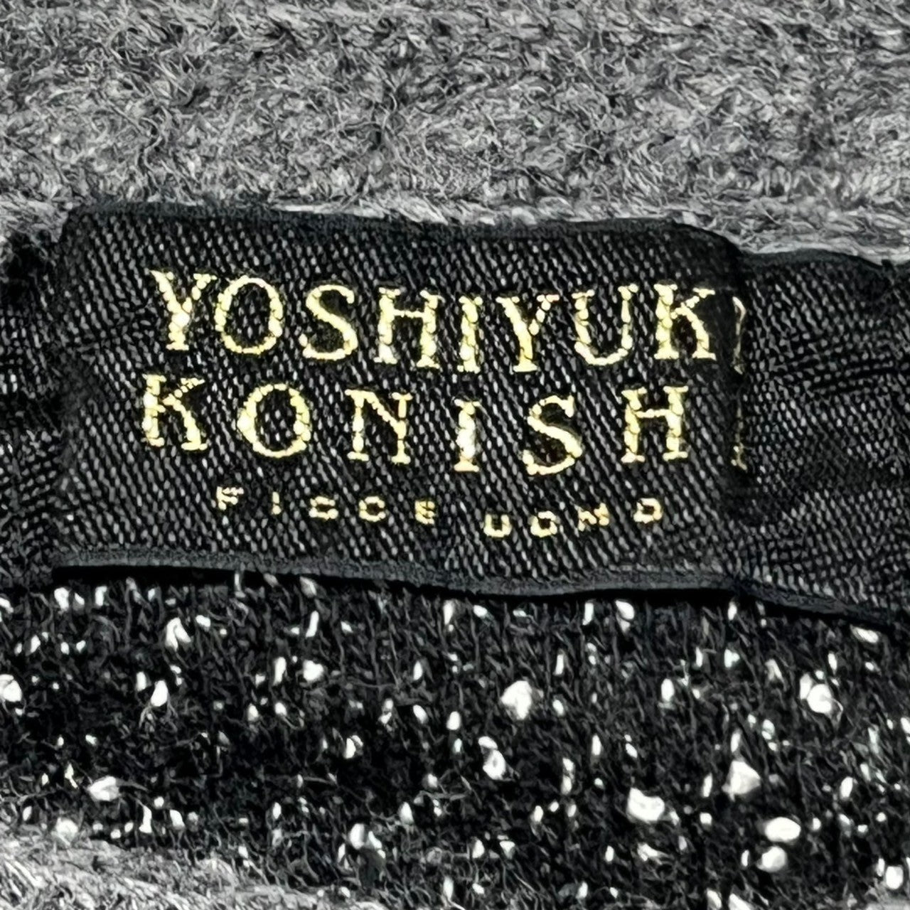 YOSHIYUKI KONISHI(ヨシユキコニシ) 80's ~ 90's  Hexagram wool knit 六芒星 ウール ブレンド クルーネック ニット 表記無し(XL程度) グレー×ブラック FICCE UOMO フィッチェ 80年代 ～ 90年代 ドン小西