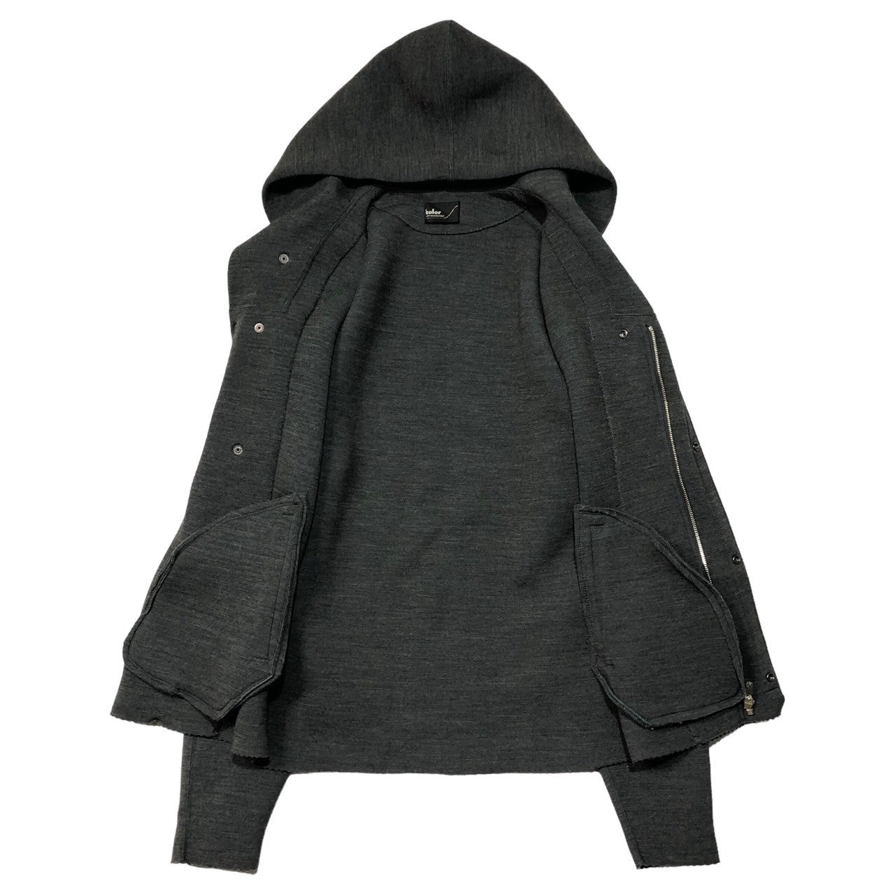 kolor(カラー) 12AW bonded zip hoodie ボンディング ジップ パーカー 12WCM-T08203 SIZE 1(S) グレー