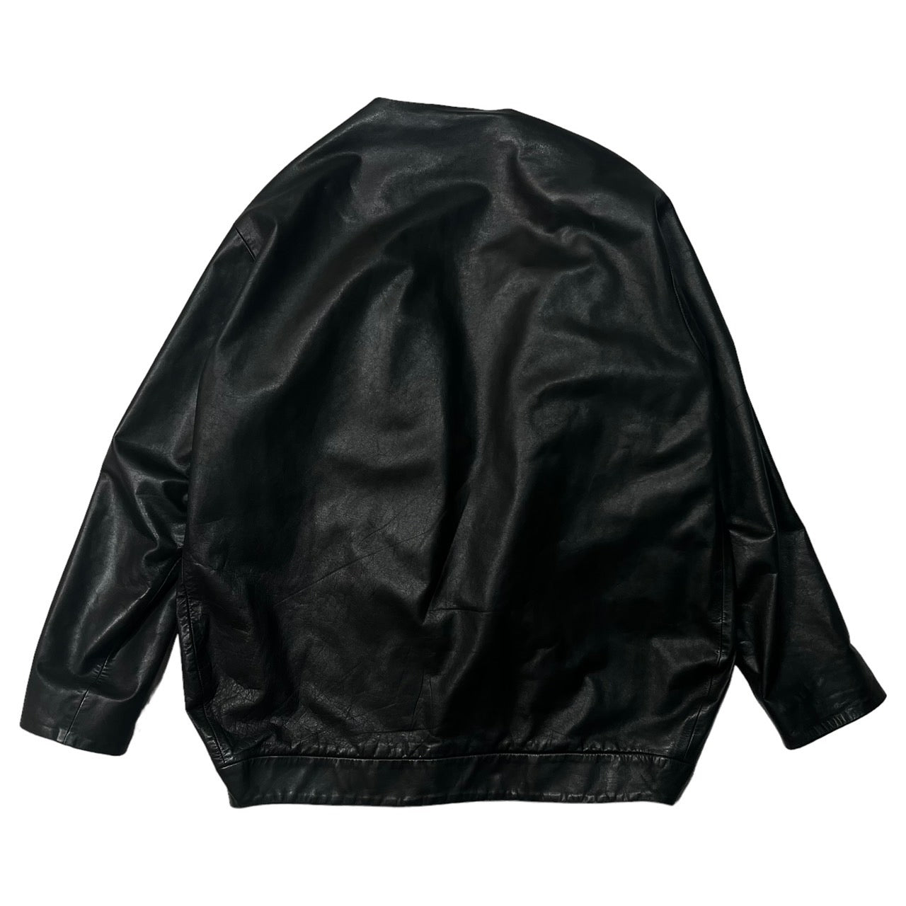 the Sakaki(ザサカキ) All leather stadium jacket remake haori jacket/オールレザースタジャン リメイク 羽織 ジャケット SIZE M ブラック  廃版ブランド 羽織リメイク 1点モノ稀少品