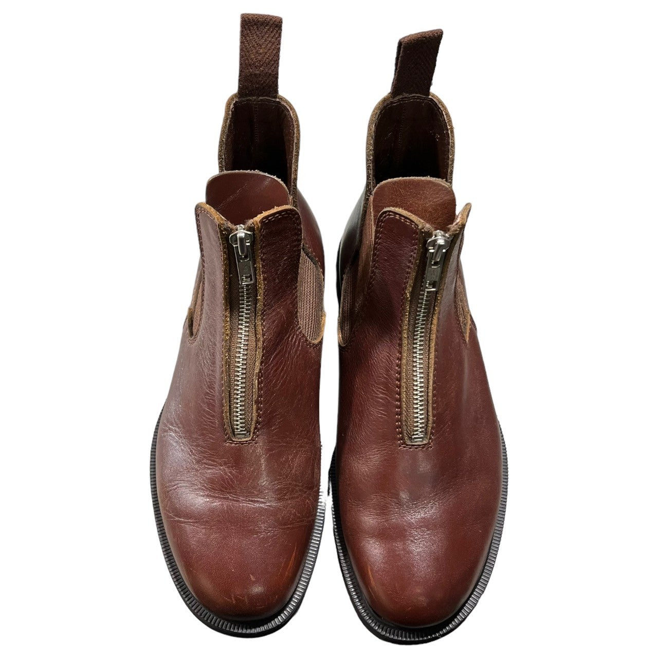 COMME des GARCONS HOMME PLUS(コムデギャルソンオムプリュス) 03AW カーブ期 Center zip side gore boots センタージップ サイドゴア ブーツ 革靴 24 1/2 (24.5cm程度) ブラウン 日本製 2003AW「大人の不良」