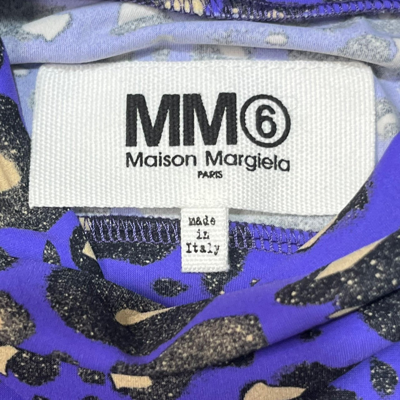 MM6 Maison Margiela(エムエムシックス) 20AW Leopard Priot レオパード タートルネック ワンピース 伸縮 S52CT0571 S パープル