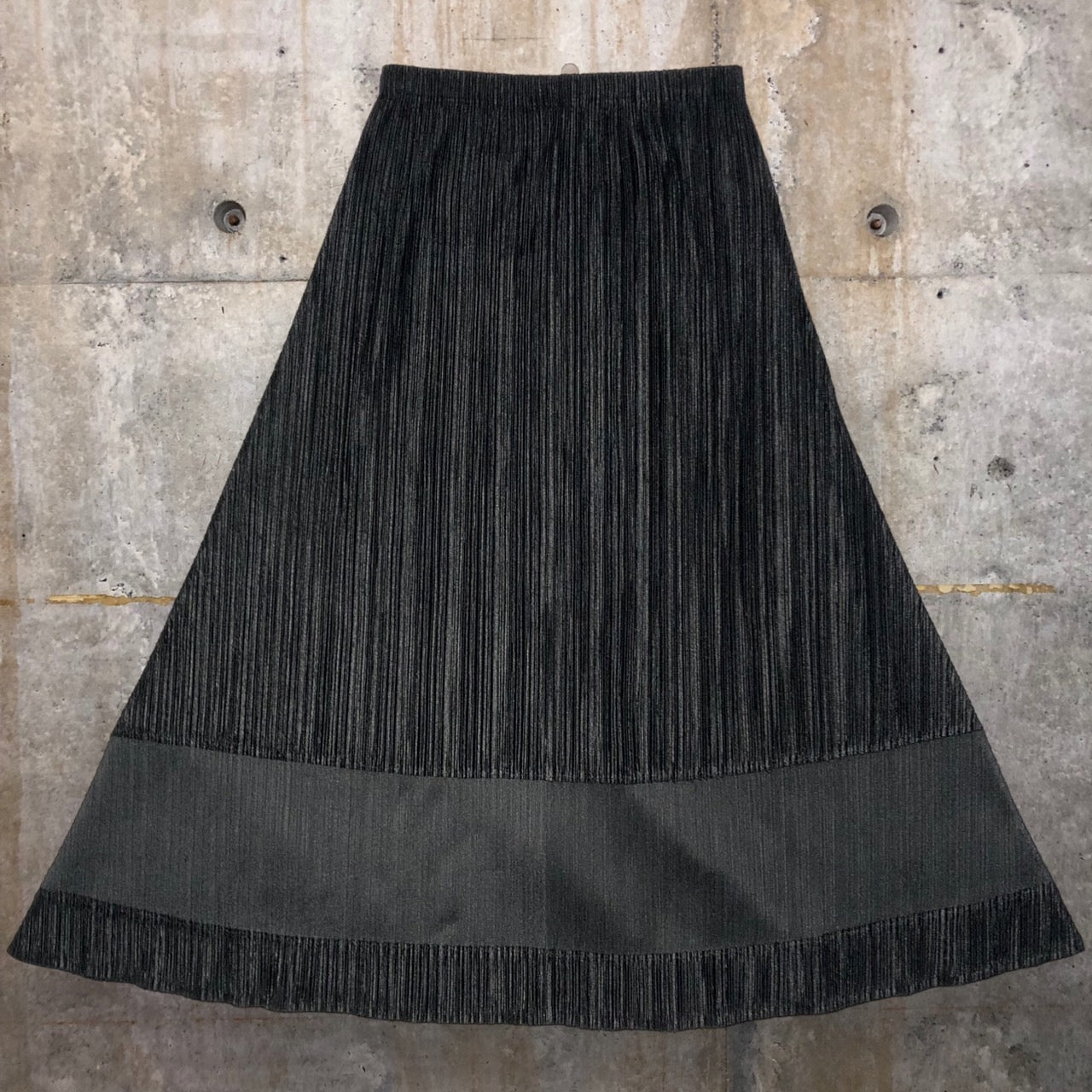 PLEATS PLEASE(プリーツプリーズ) 09AWバイカラー切替プリーツスカート PP93-JG692 3(Lサイズ程度) ブラック