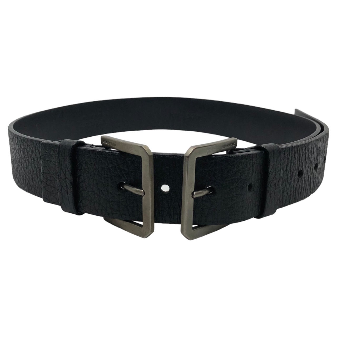 JIL SANDER(ジルサンダー) double buckle leather belt ダブル バックル レザー ベルト 36/90 ブラック